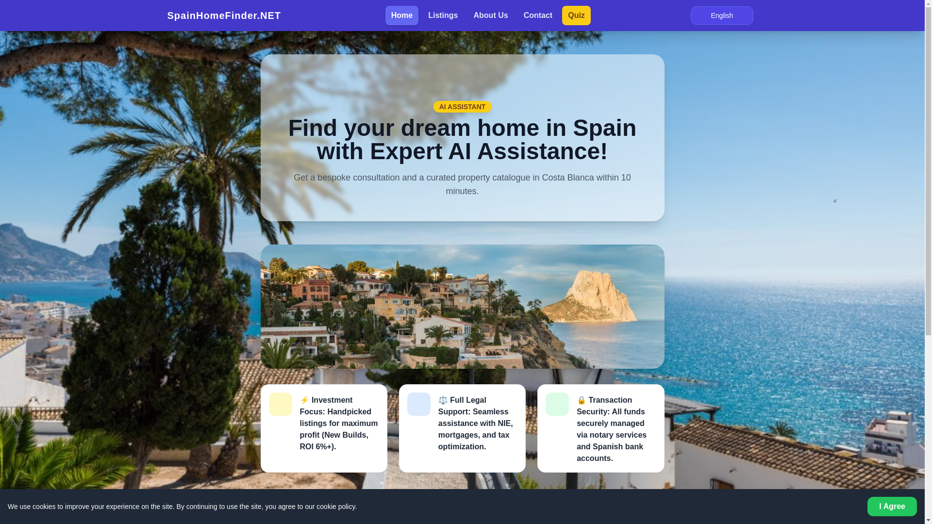 website screenshot of https://spainhomefinder.net/