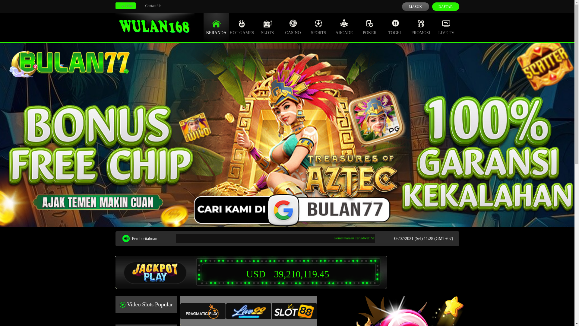 website screenshot of https://tota168.org/