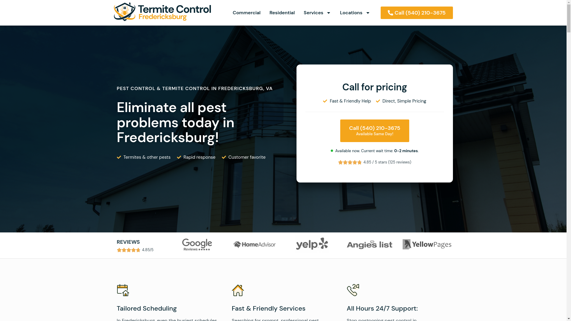website screenshot of https://fredericksburgtermite.com/