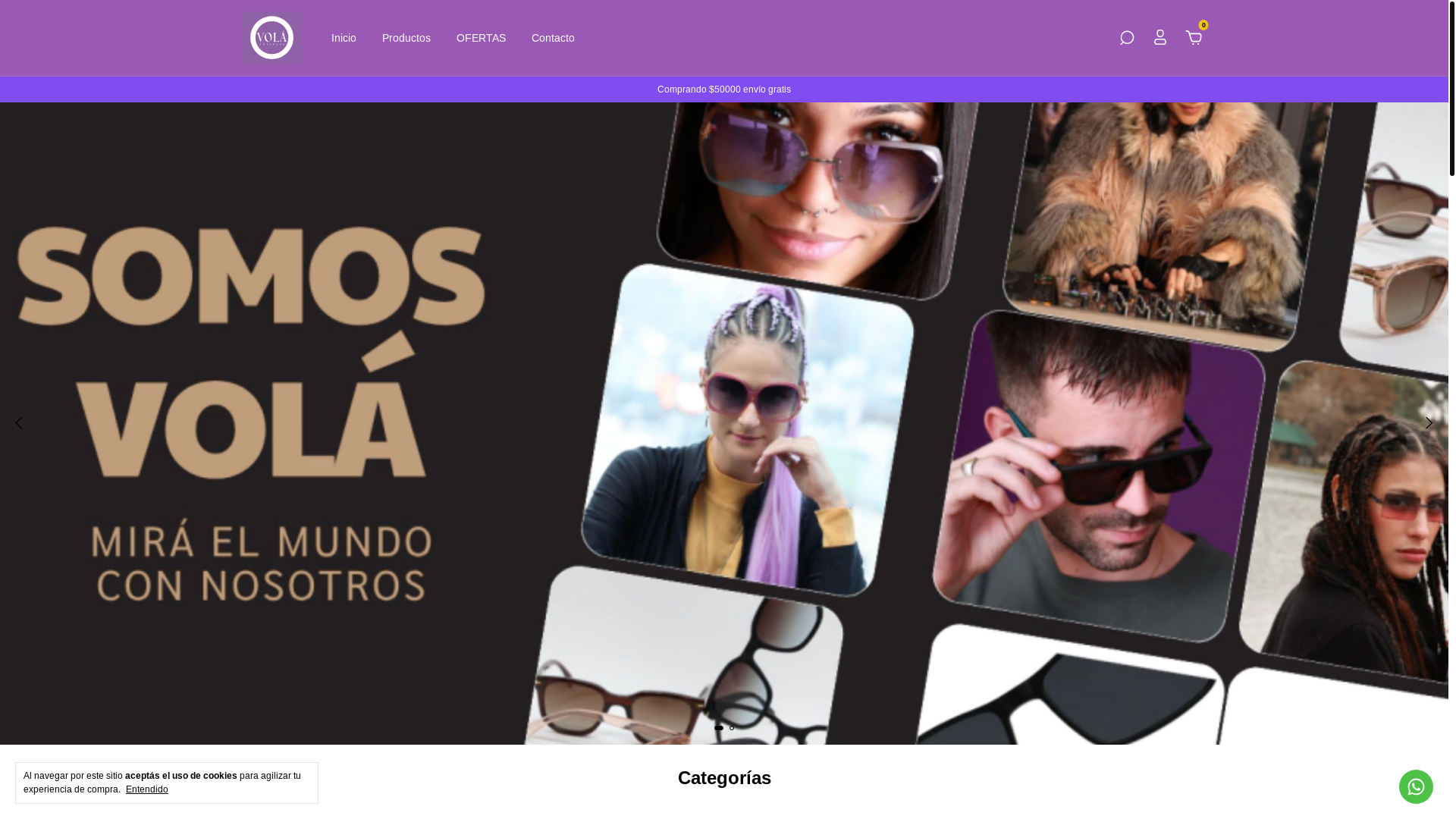 website screenshot of https://volaanteojos.com/