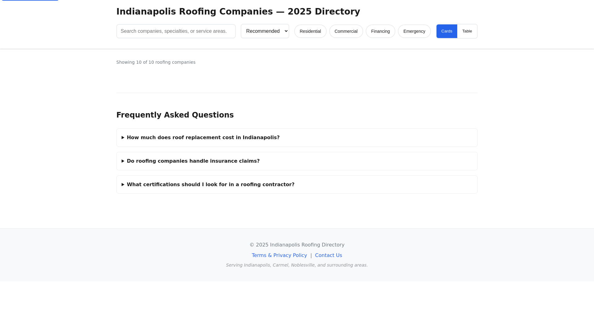 website screenshot of https://indianapolis-roofers.pages.dev/