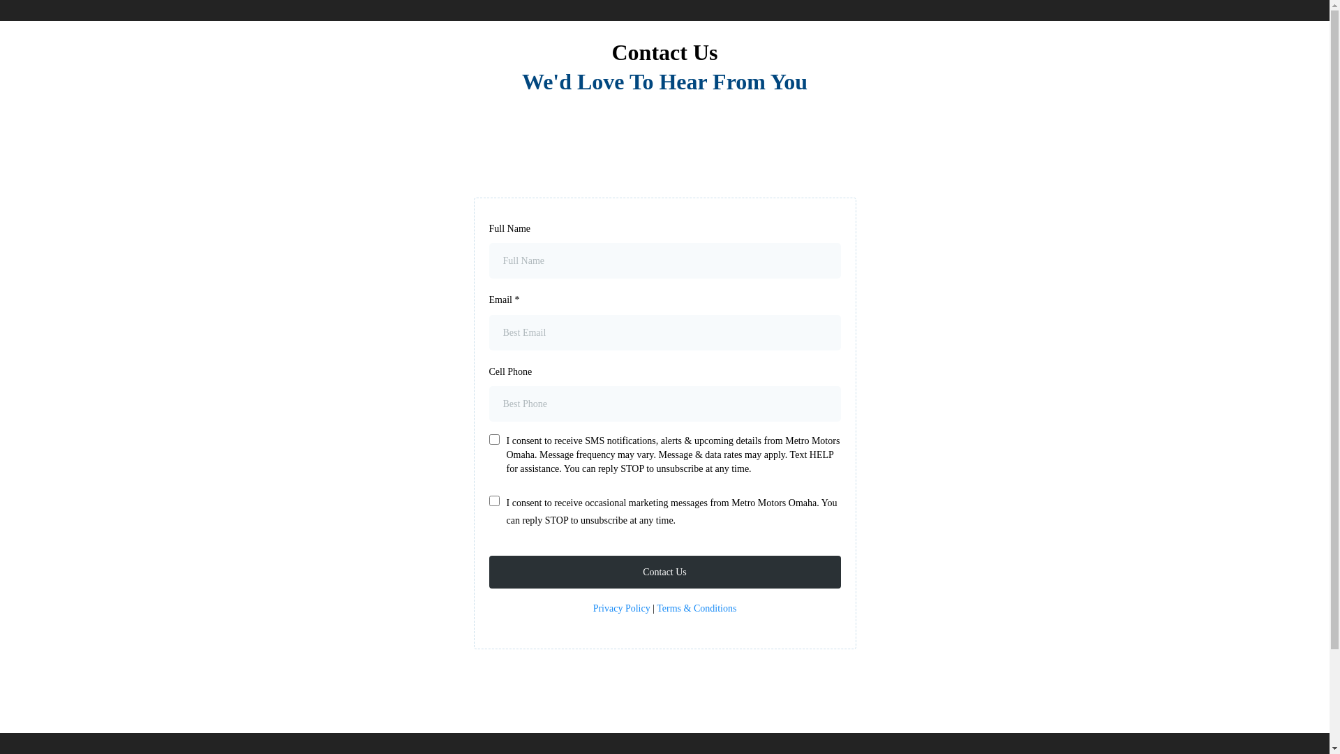 website screenshot of https://metromotorsomaha.net/