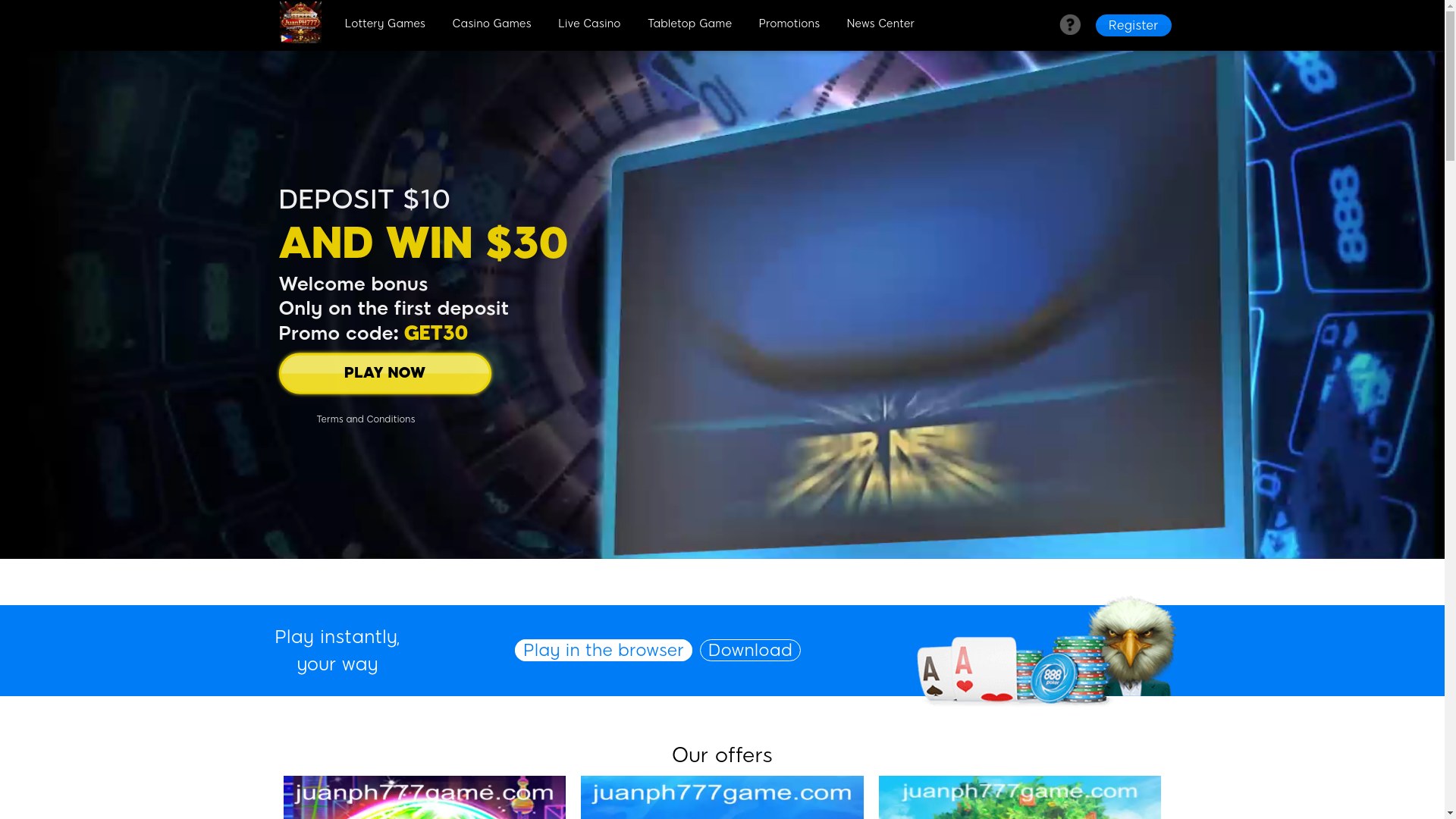 website screenshot of https://juanph777game.com/