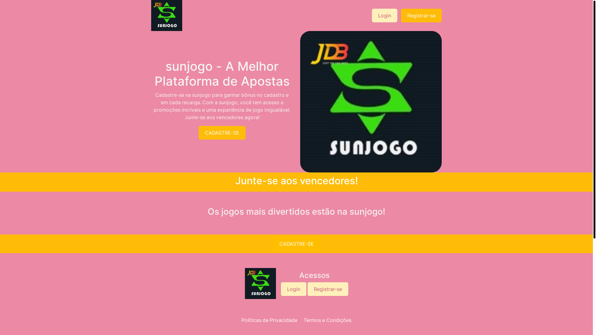 website screenshot of https://sunjogobetbr.com/