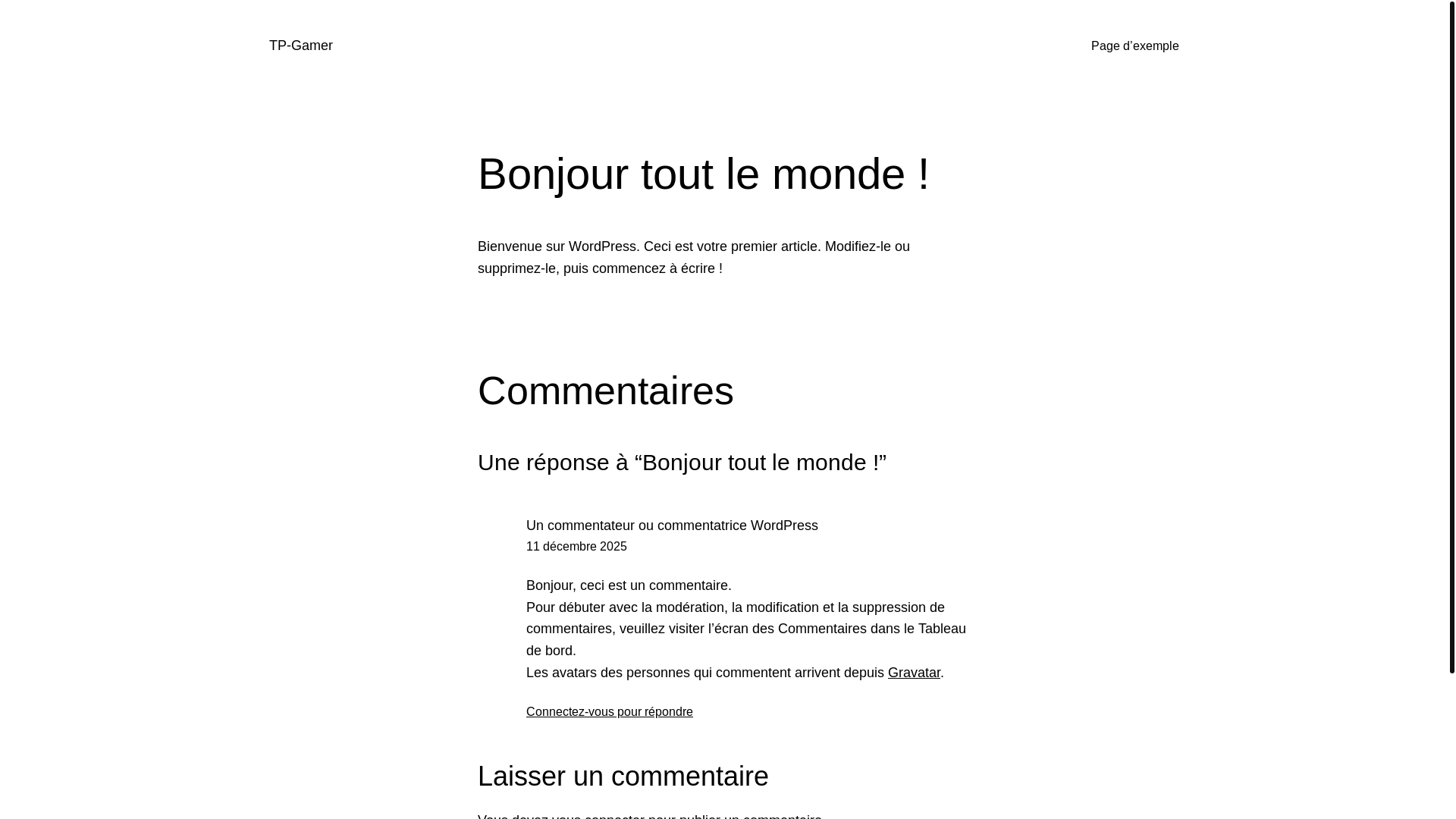 website screenshot of https://tp-gamer.com/