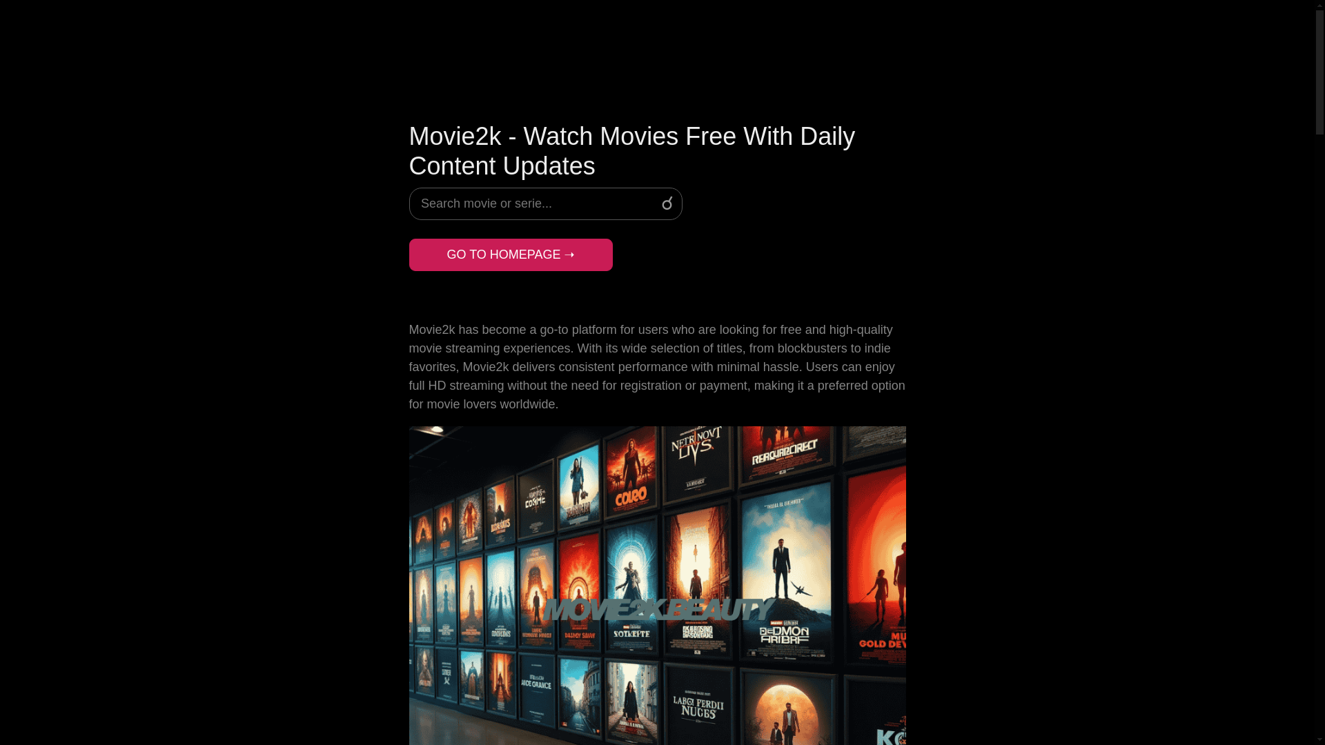 website screenshot of https://movie2k.beauty/