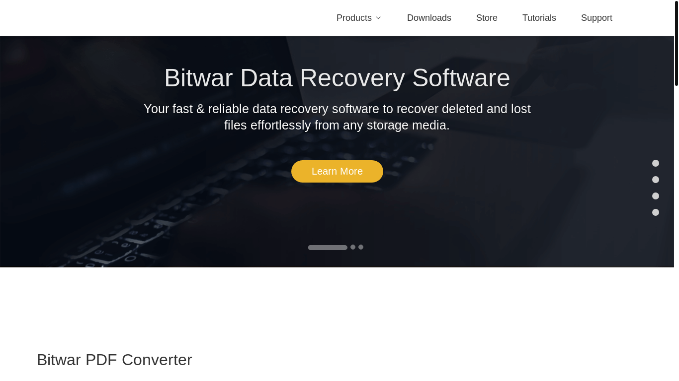 website screenshot of https://www.bitwarsoft.com/