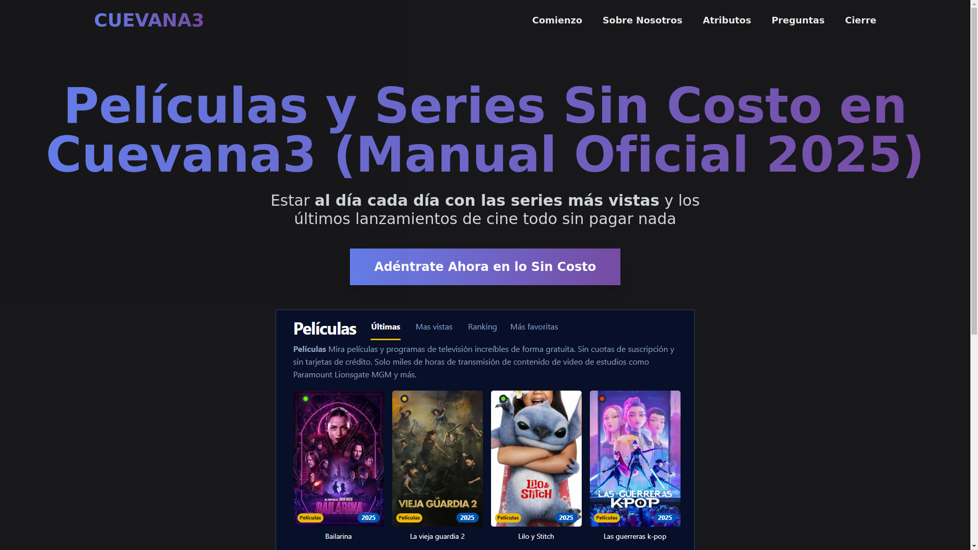 website screenshot of https://cuevana3-le9s.pages.dev/