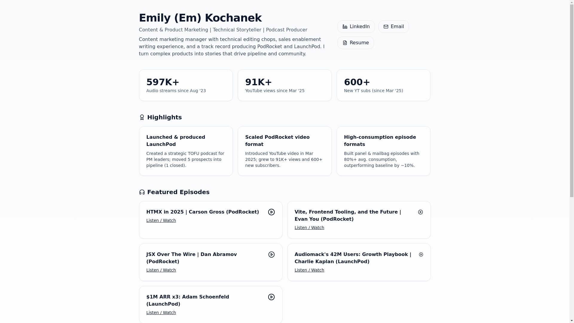 website screenshot of https://emkochanek.com/