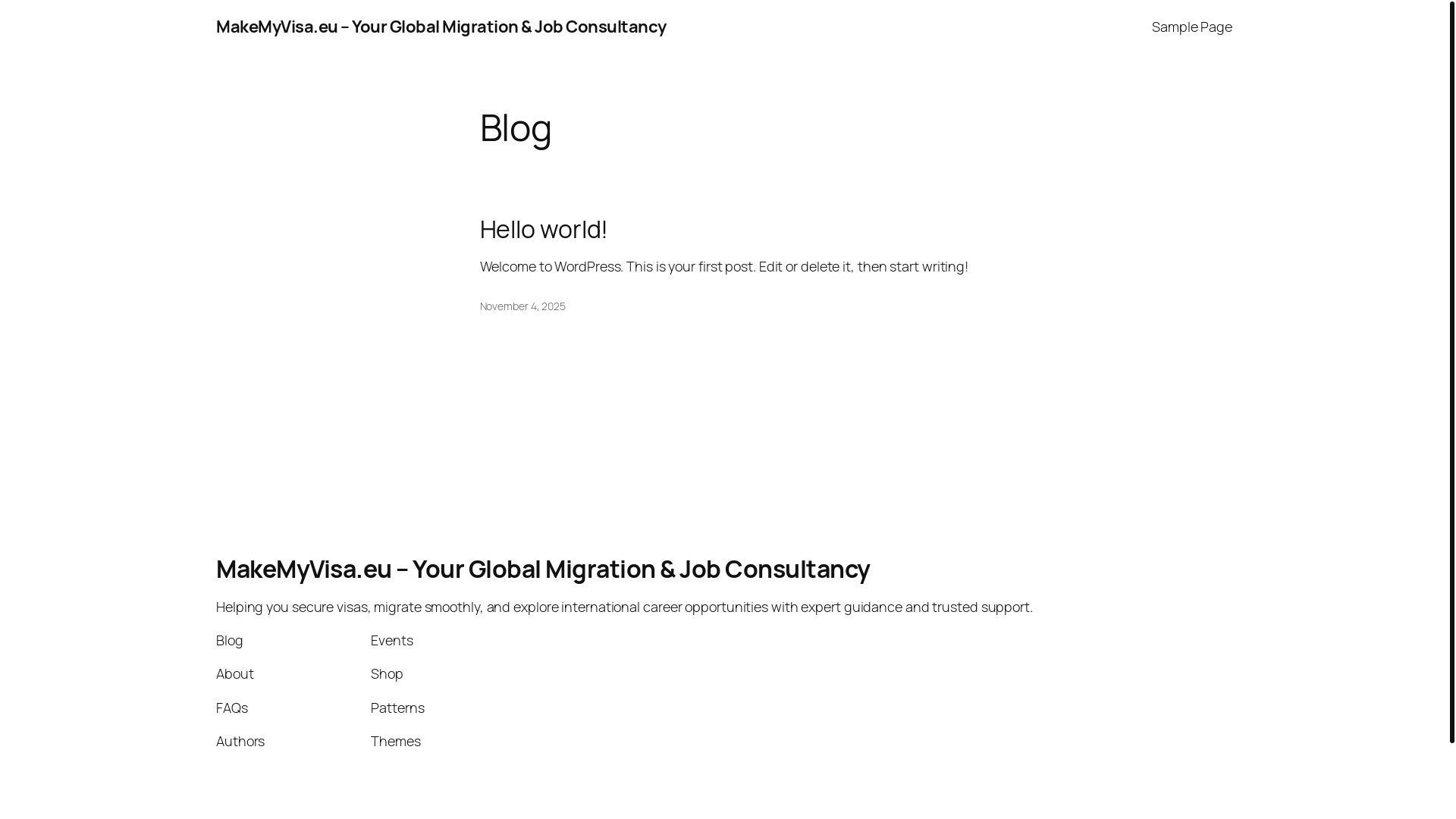 website screenshot of https://makemyvisa.eu/