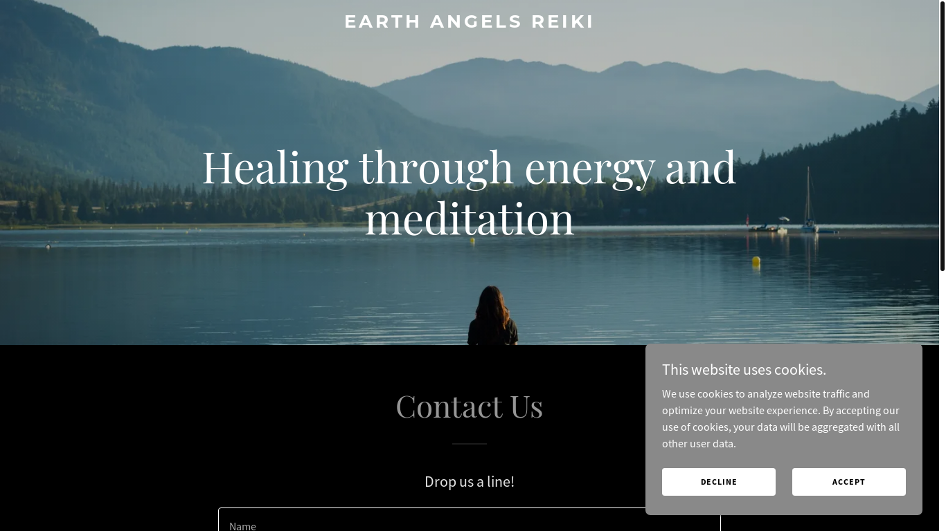 website screenshot of https://earthangelsreiki.com/