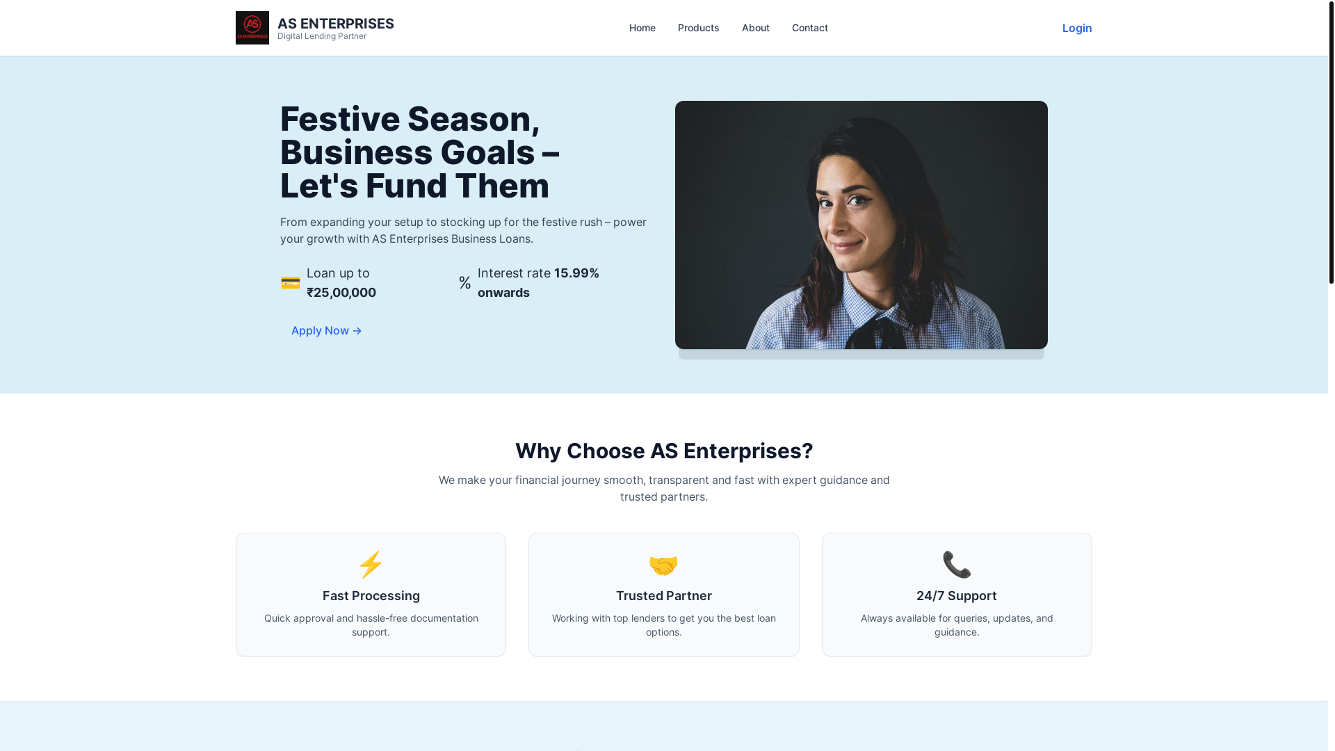 website screenshot of https://asfinanceloan.com/