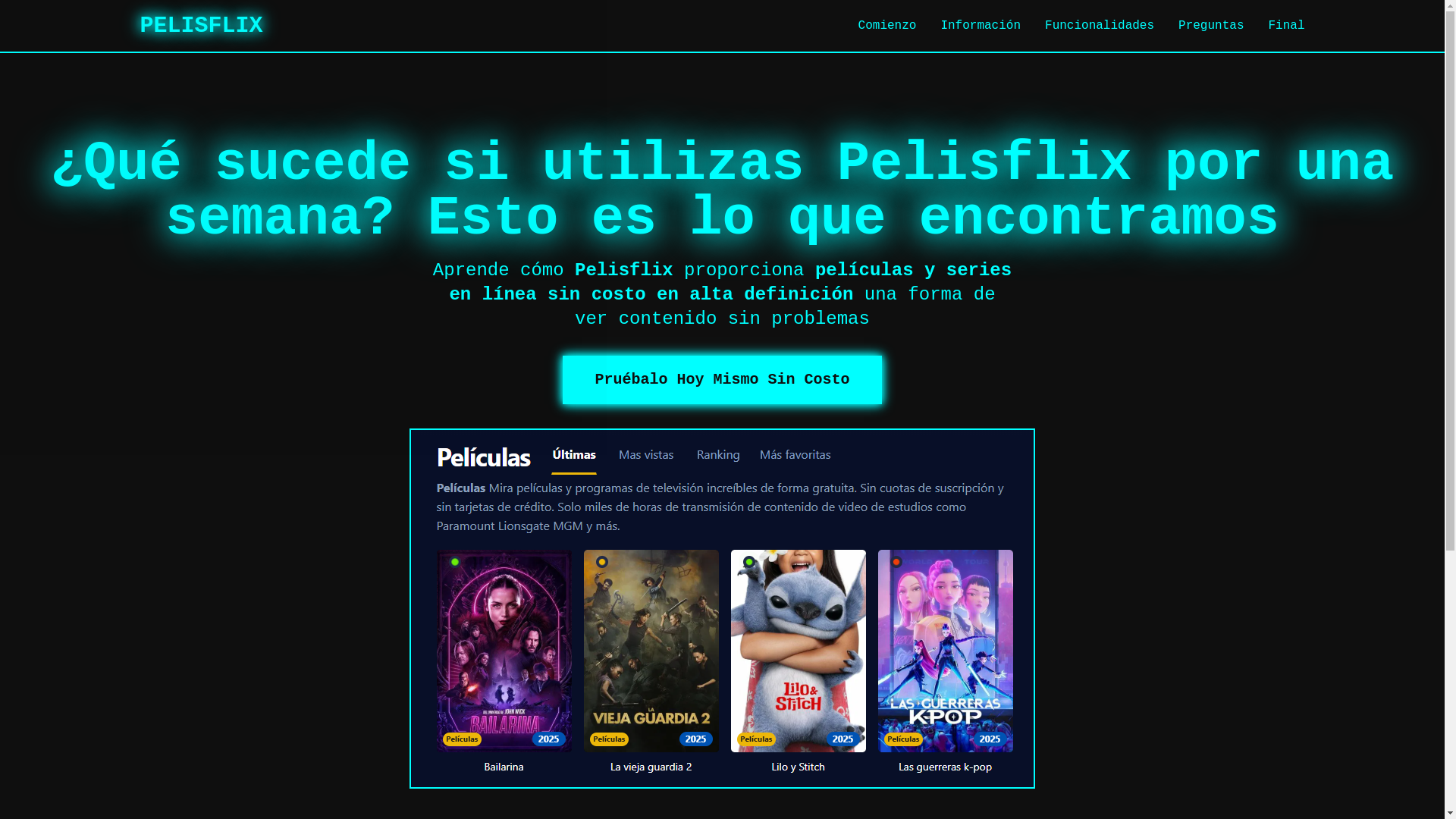 website screenshot of https://pelisflix-aaxa.pages.dev/