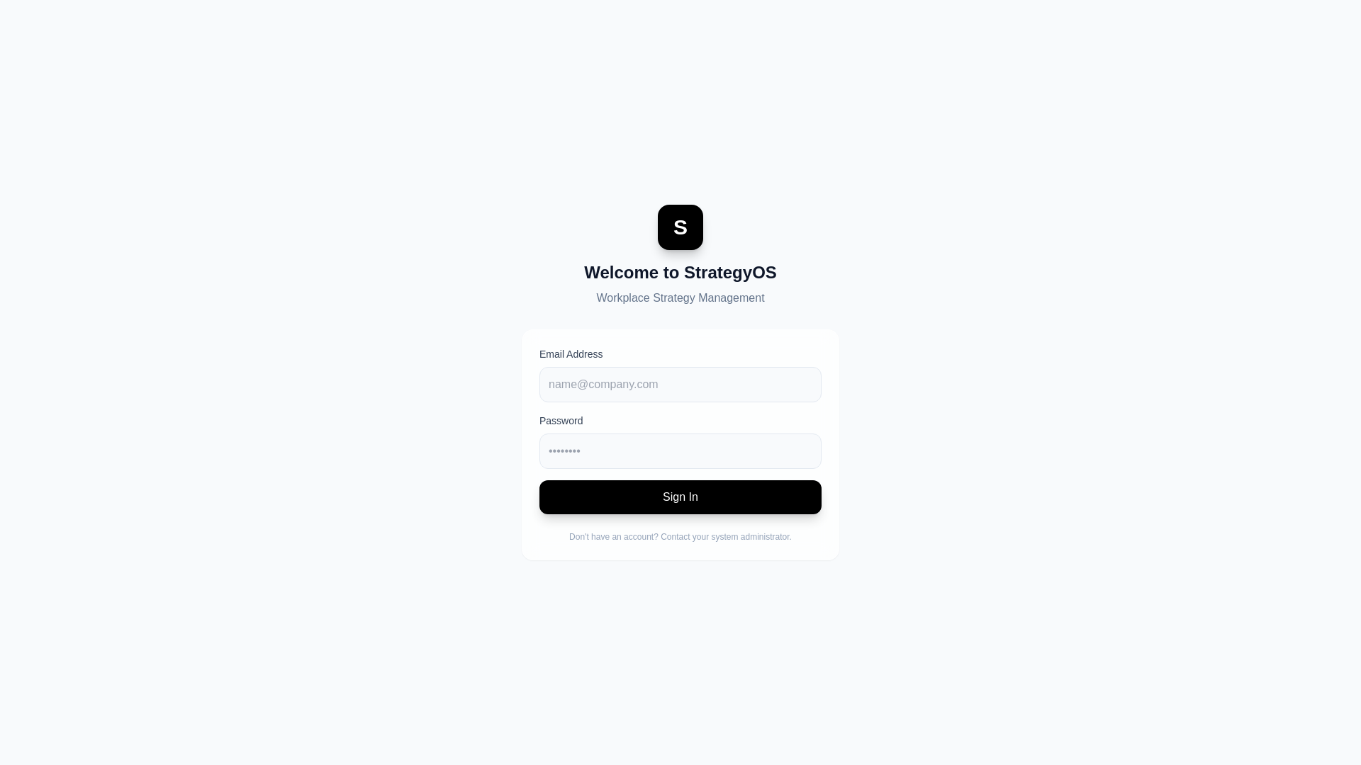 website screenshot of https://strategyos-app.com/