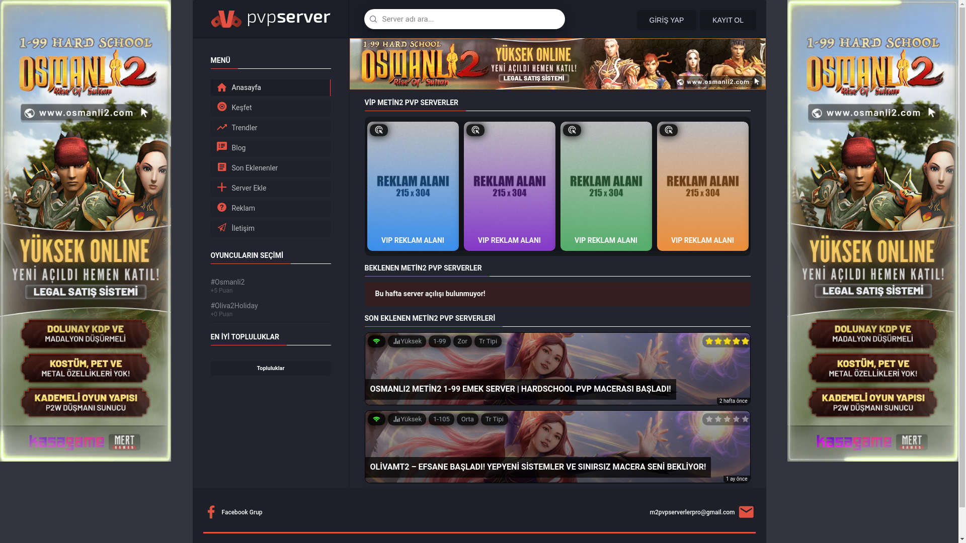 website screenshot of https://hardpvpserver.com/