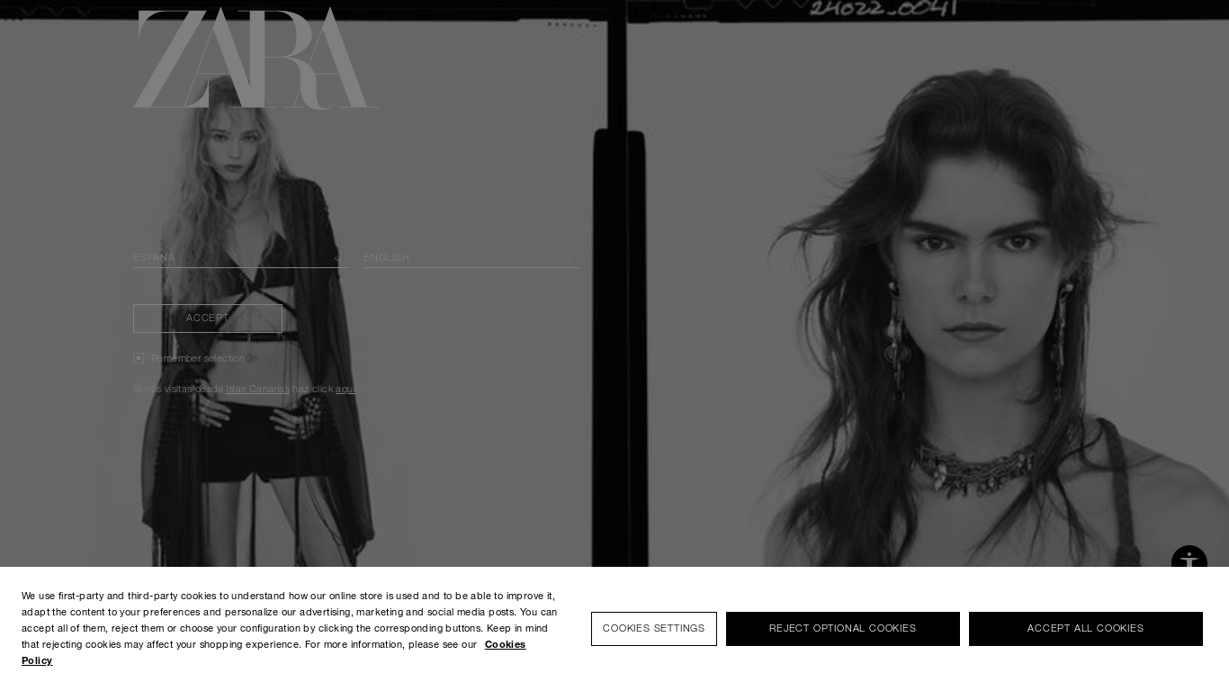 website screenshot of https://www.zara.com/