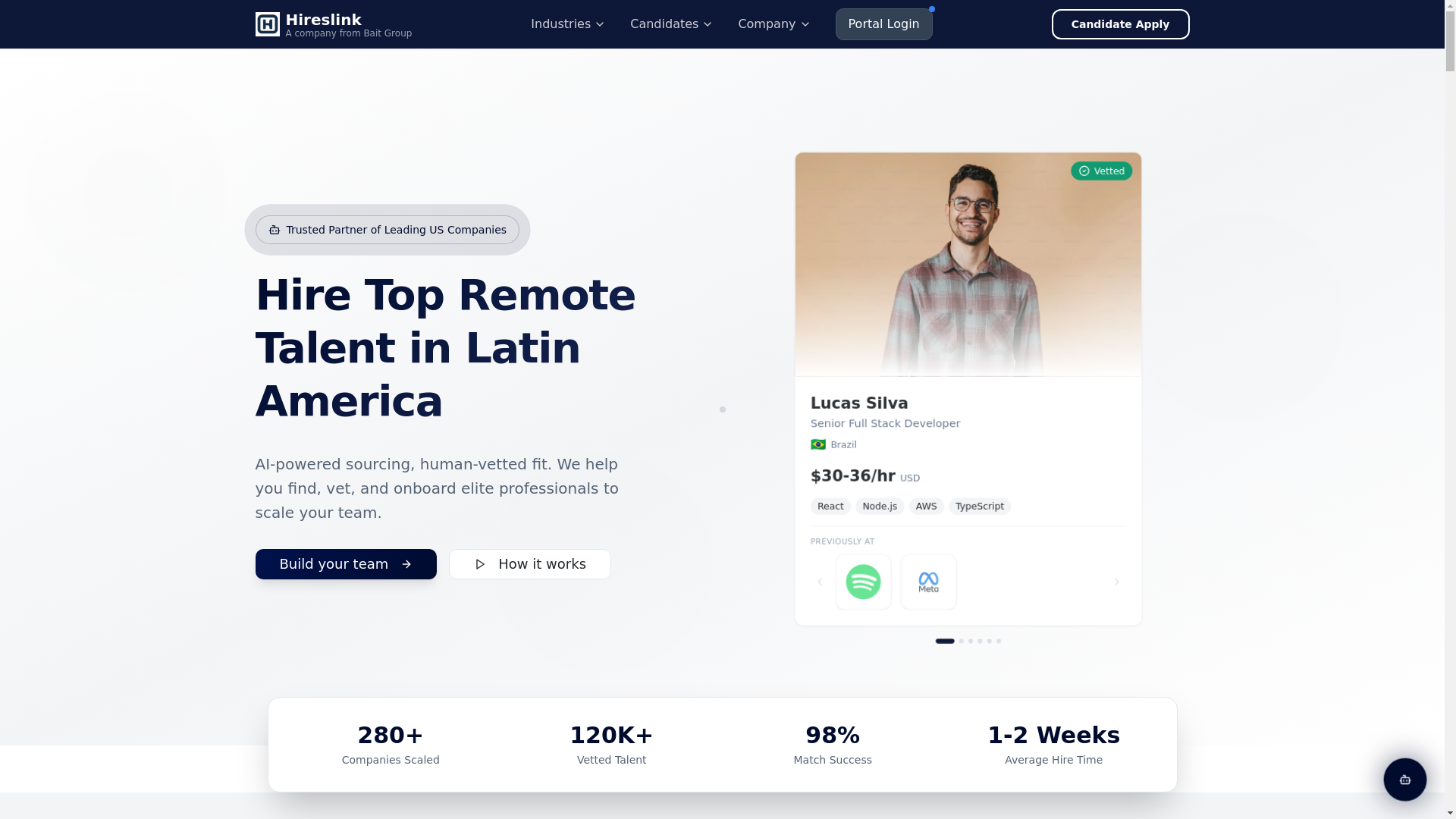 website screenshot of https://nexthireslink.com/