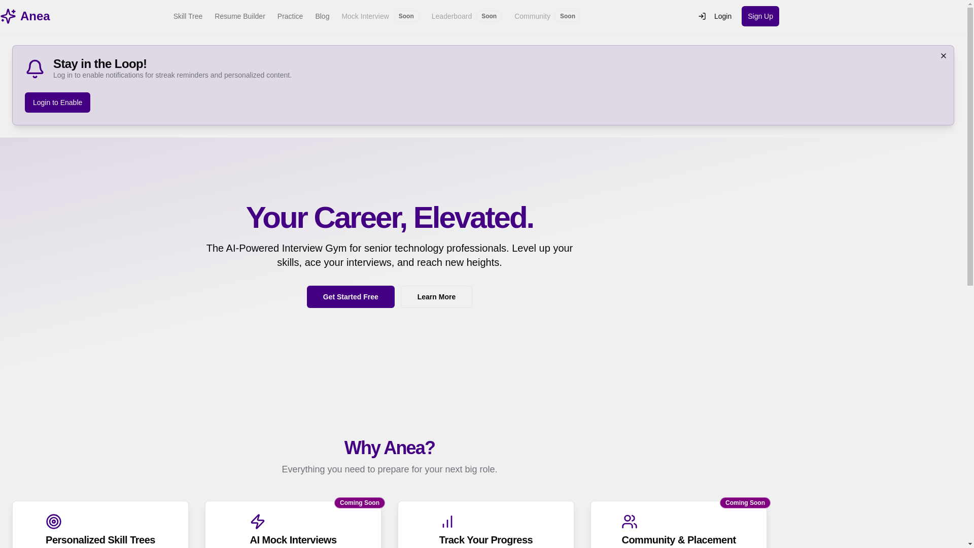 website screenshot of https://anea.dev/