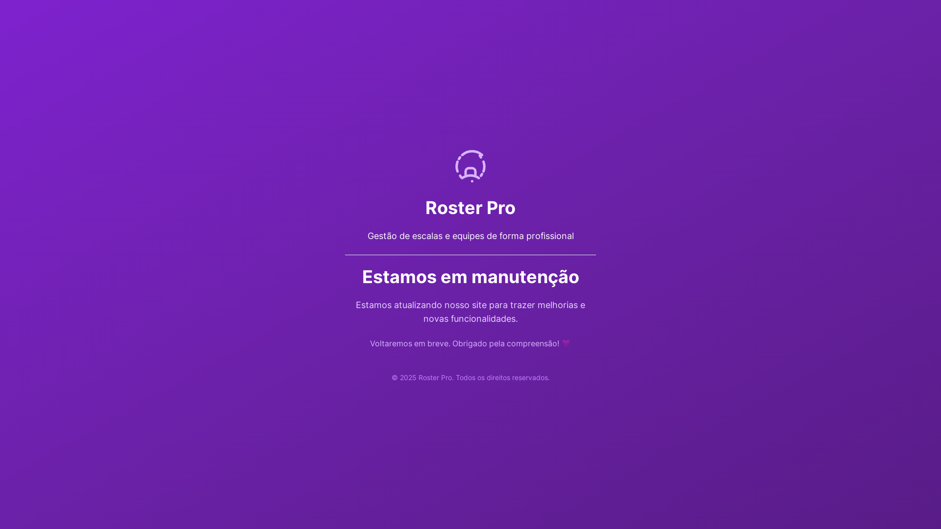 website screenshot of https://rosterpro.com.br/