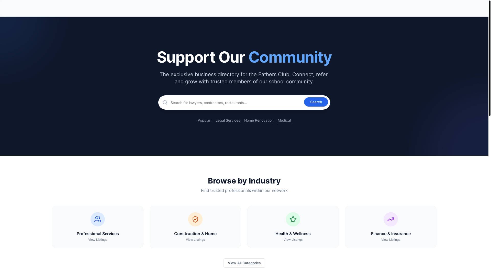website screenshot of https://fathersclubhub.com/