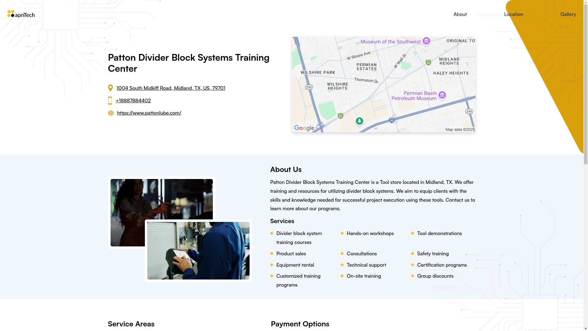 website screenshot of https://pattondividerblocksystemstrainingcenter.online/