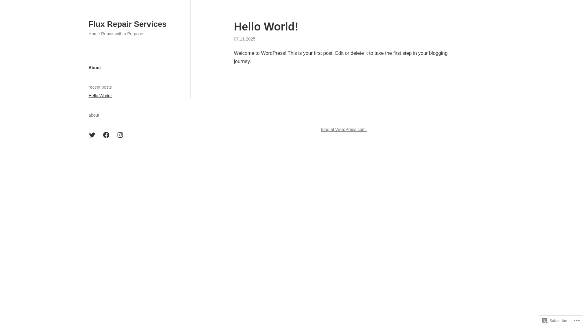 website screenshot of https://fluxrepairservices.org/