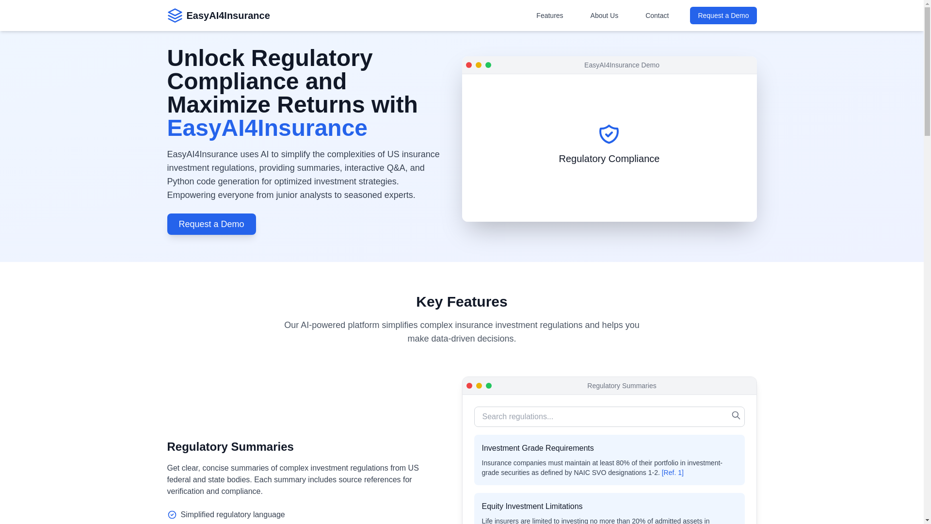 website screenshot of https://easyai4insurance.pages.dev/