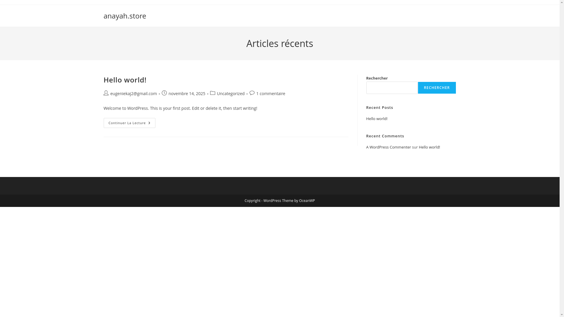 website screenshot of https://anayah.store/