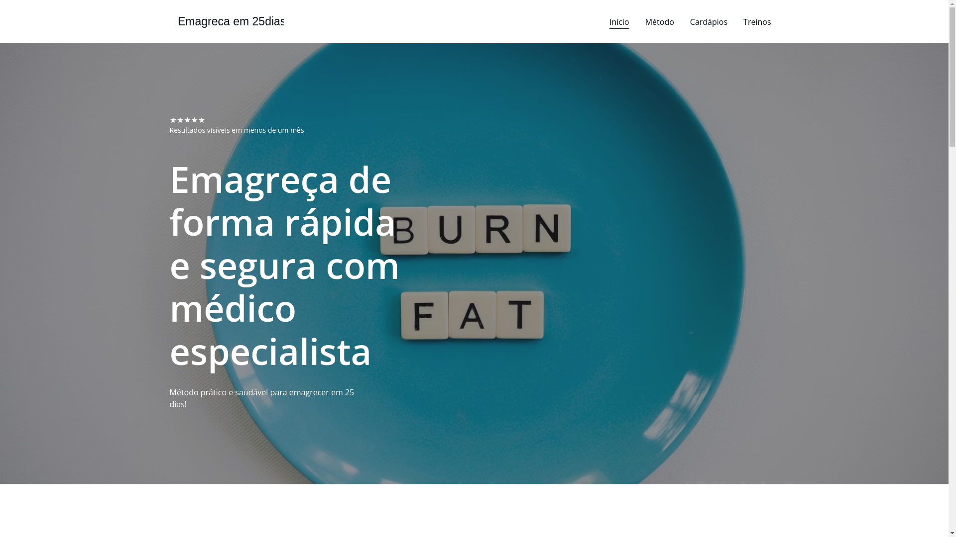 website screenshot of https://emagrecaem25dias.com.br/