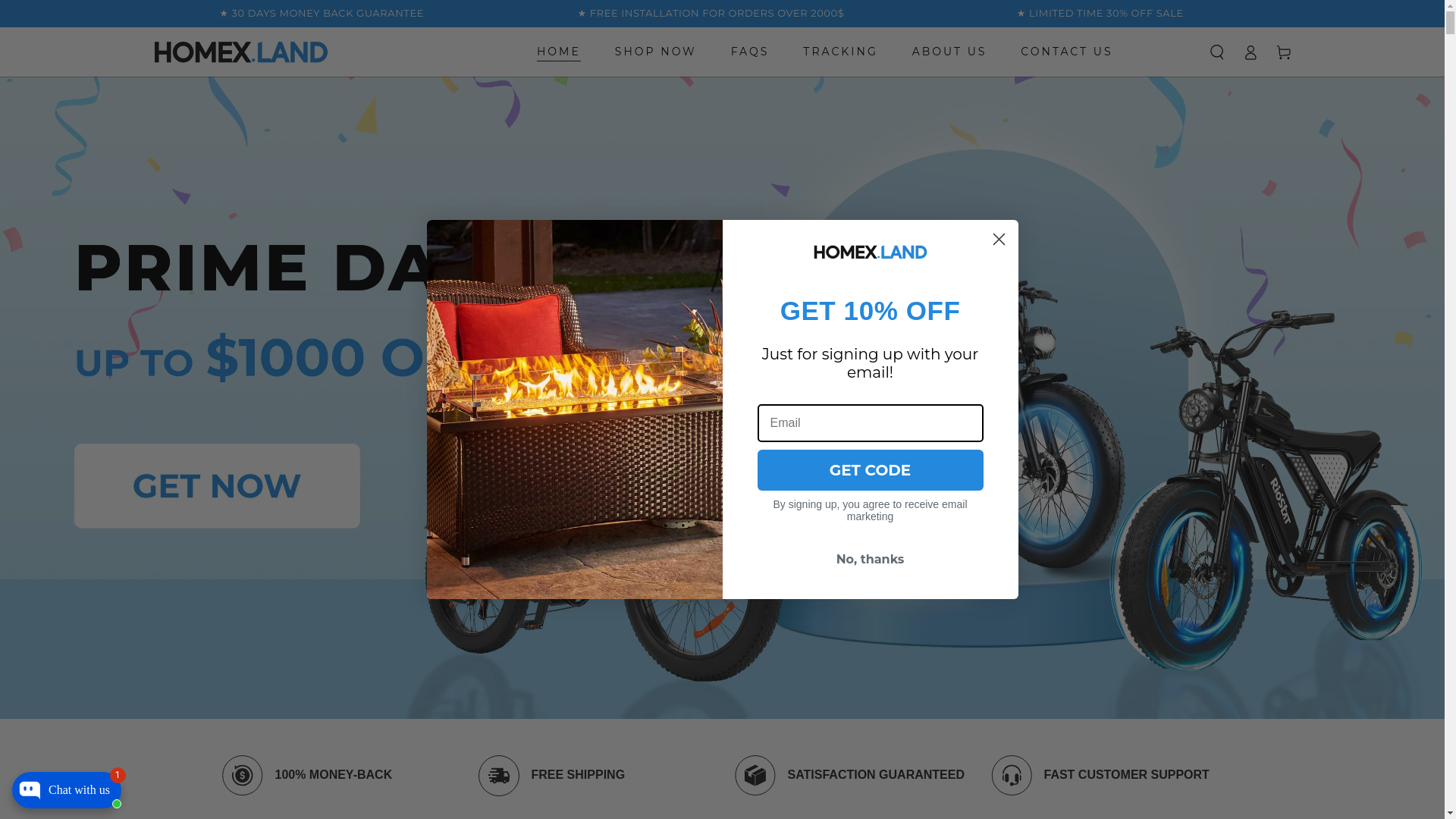 website screenshot of https://homexland.shop/
