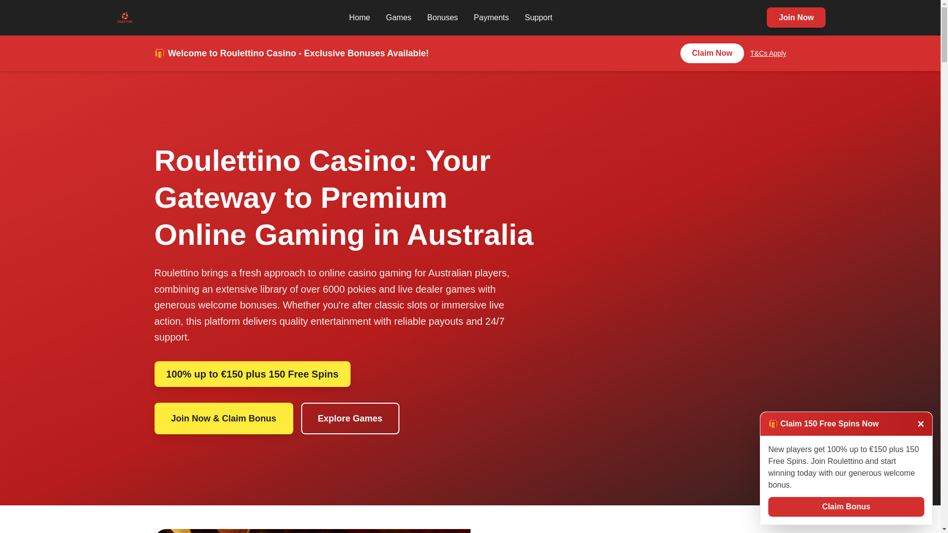 website screenshot of https://roulettinoplay.com/