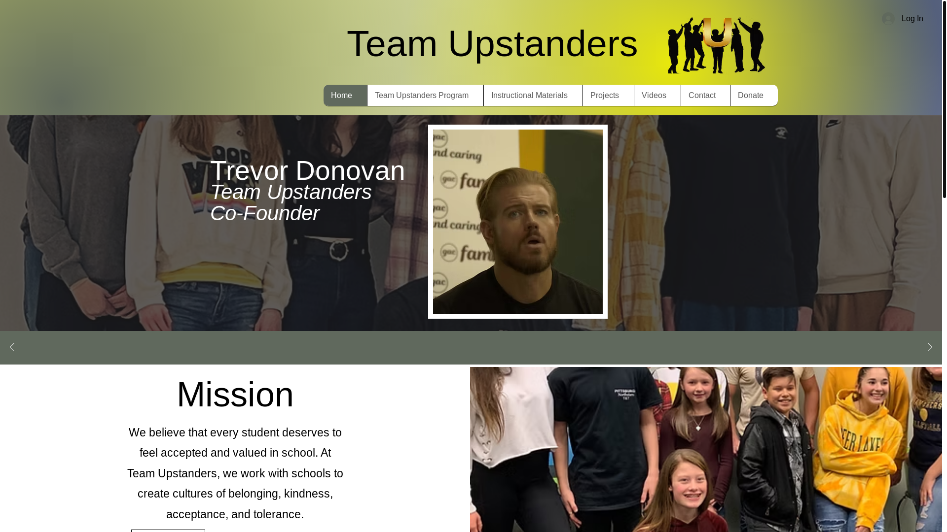 website screenshot of https://teamupstanders.org/