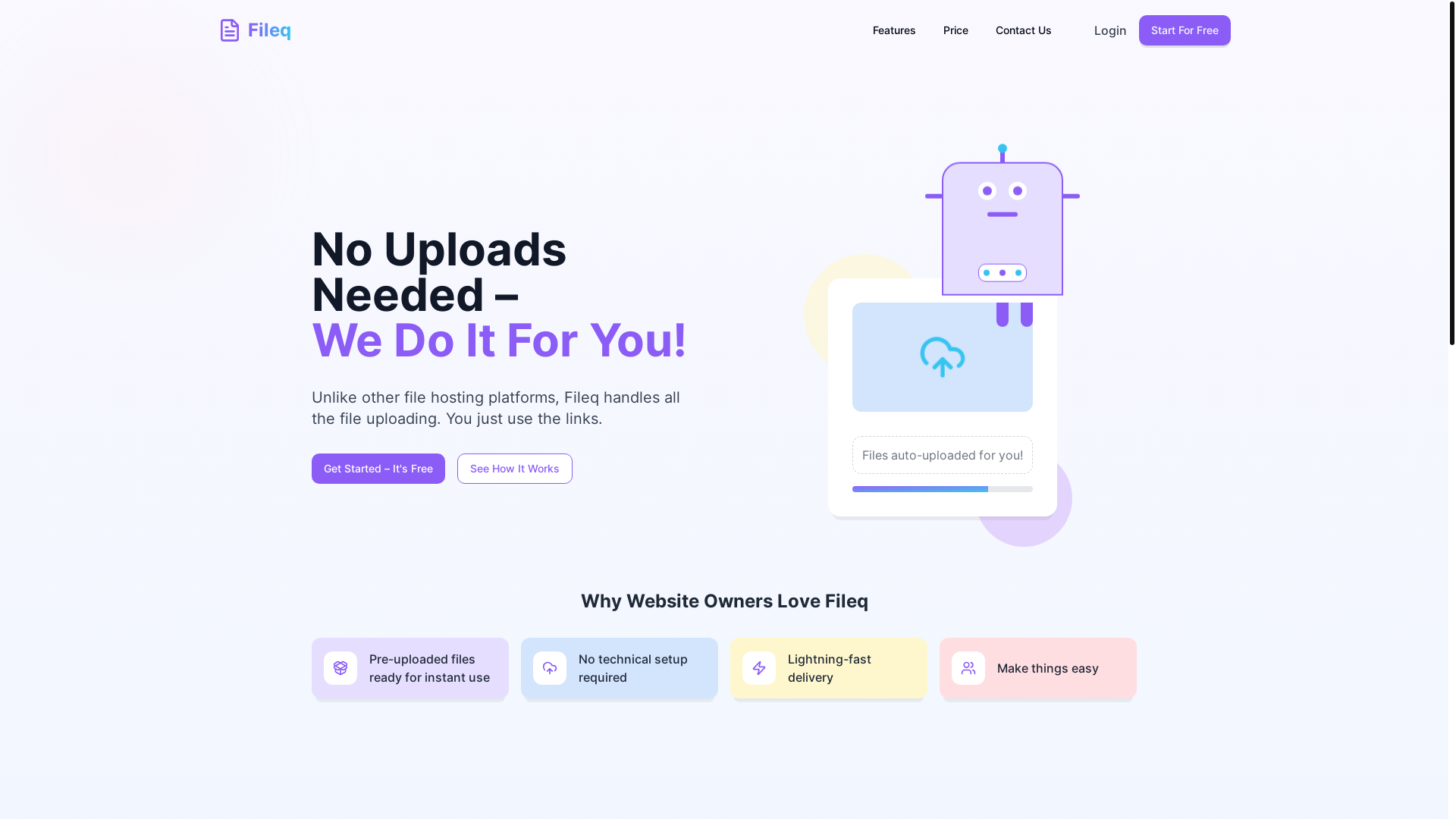 website screenshot of https://fileq.net/