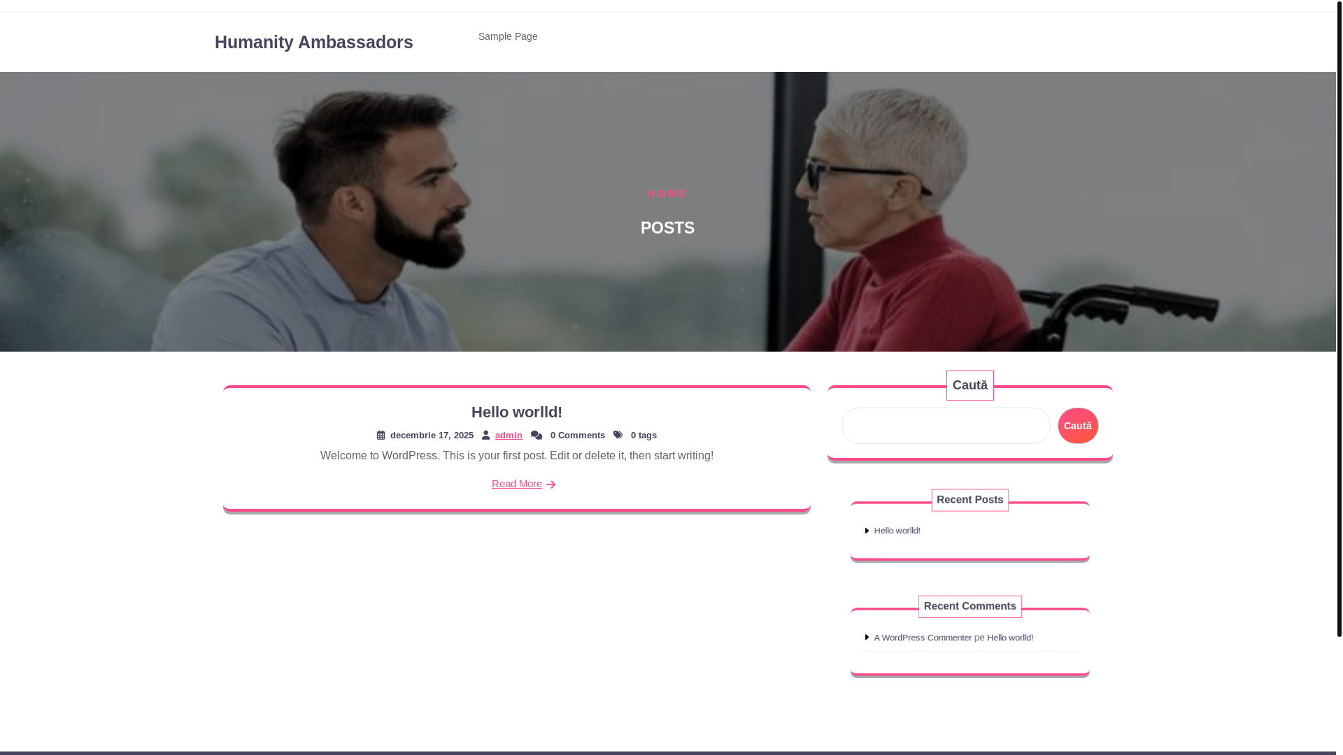 website screenshot of https://humanityambassadors.ro/