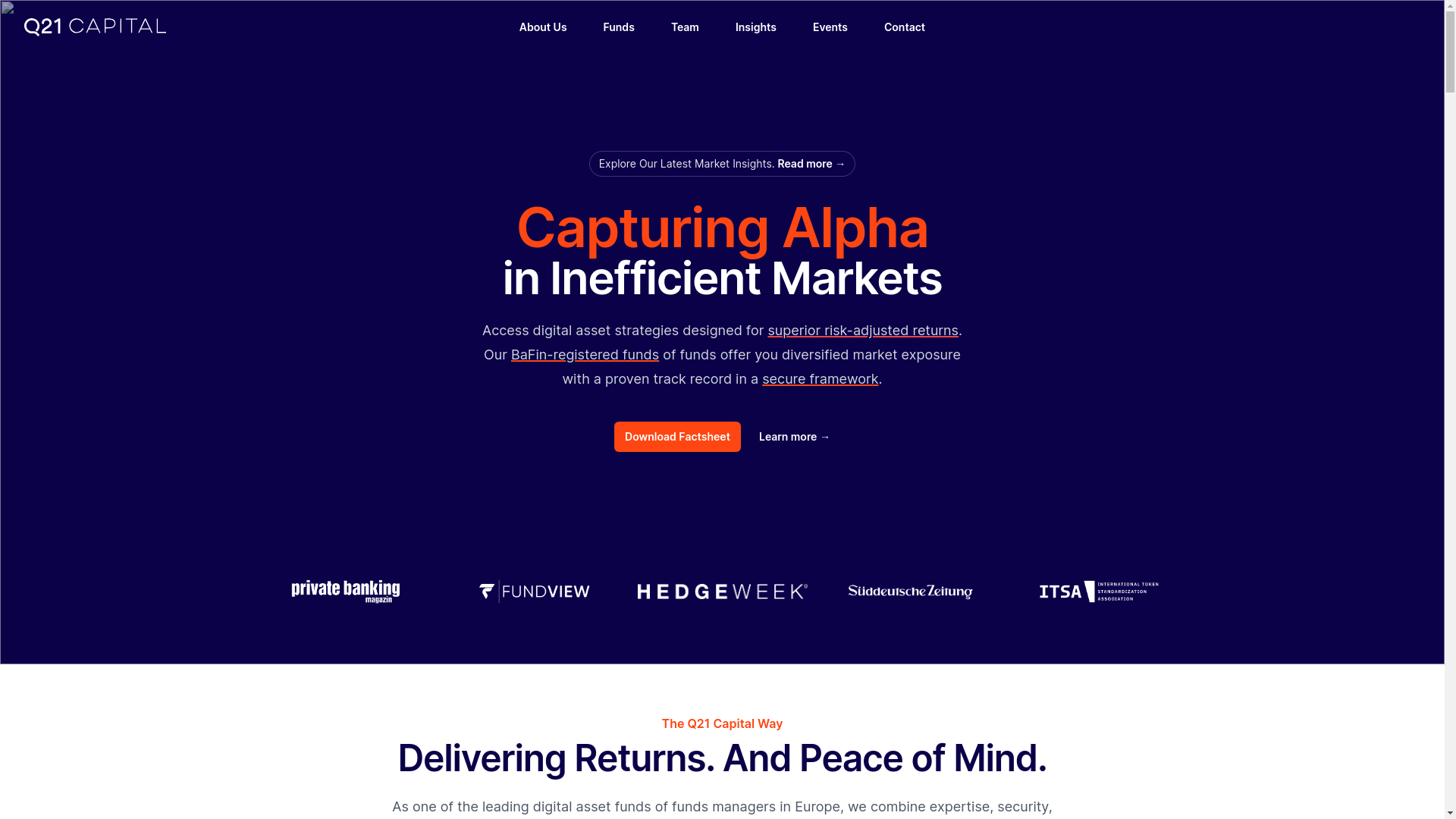 website screenshot of https://q21-capital.pages.dev/