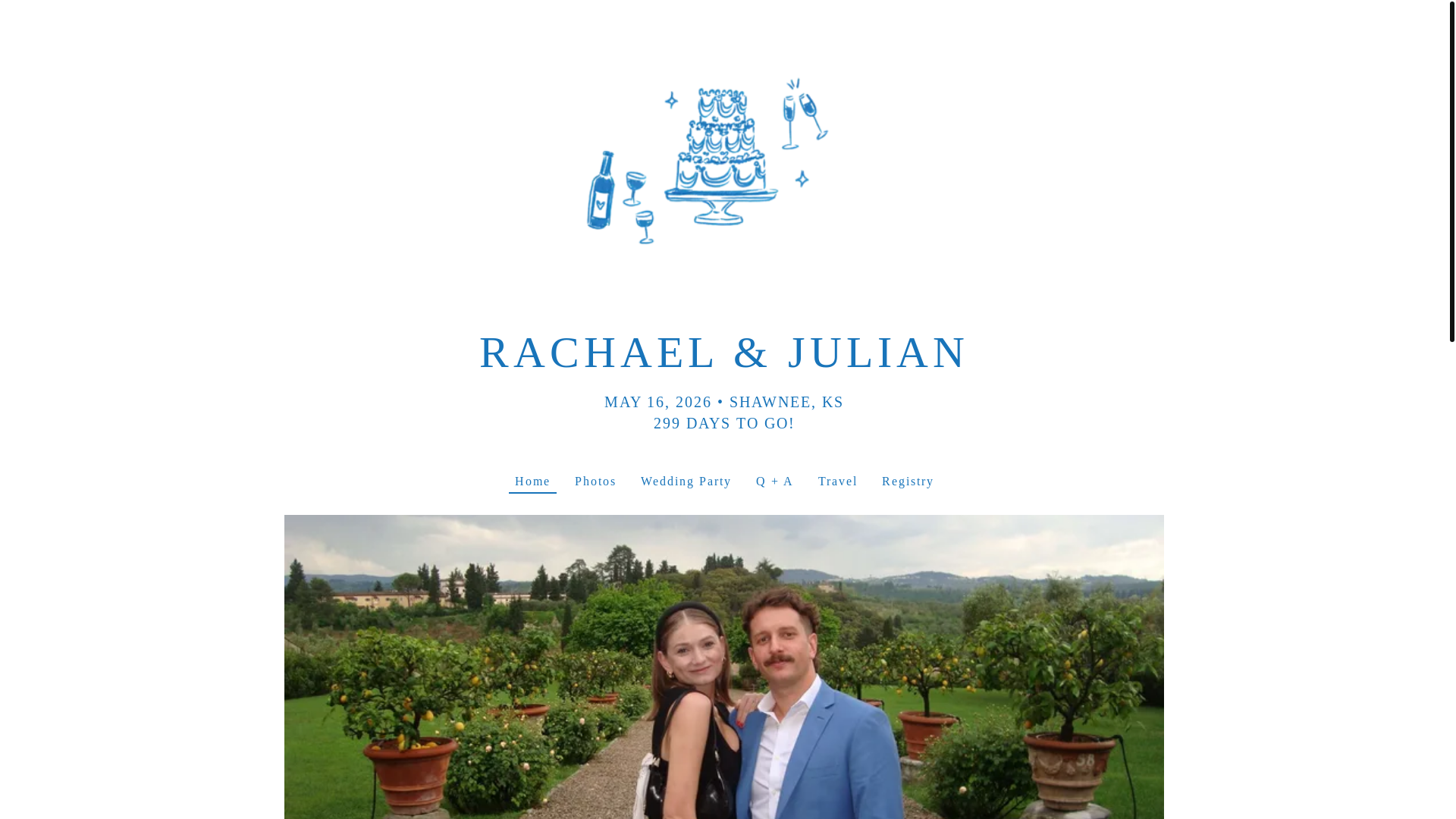 website screenshot of https://rachaelandjulian.com/