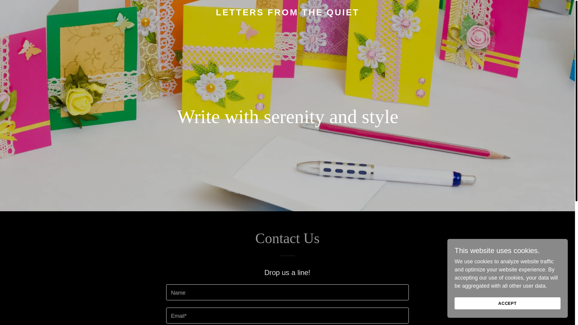 website screenshot of https://lettersfromthequiet.com/