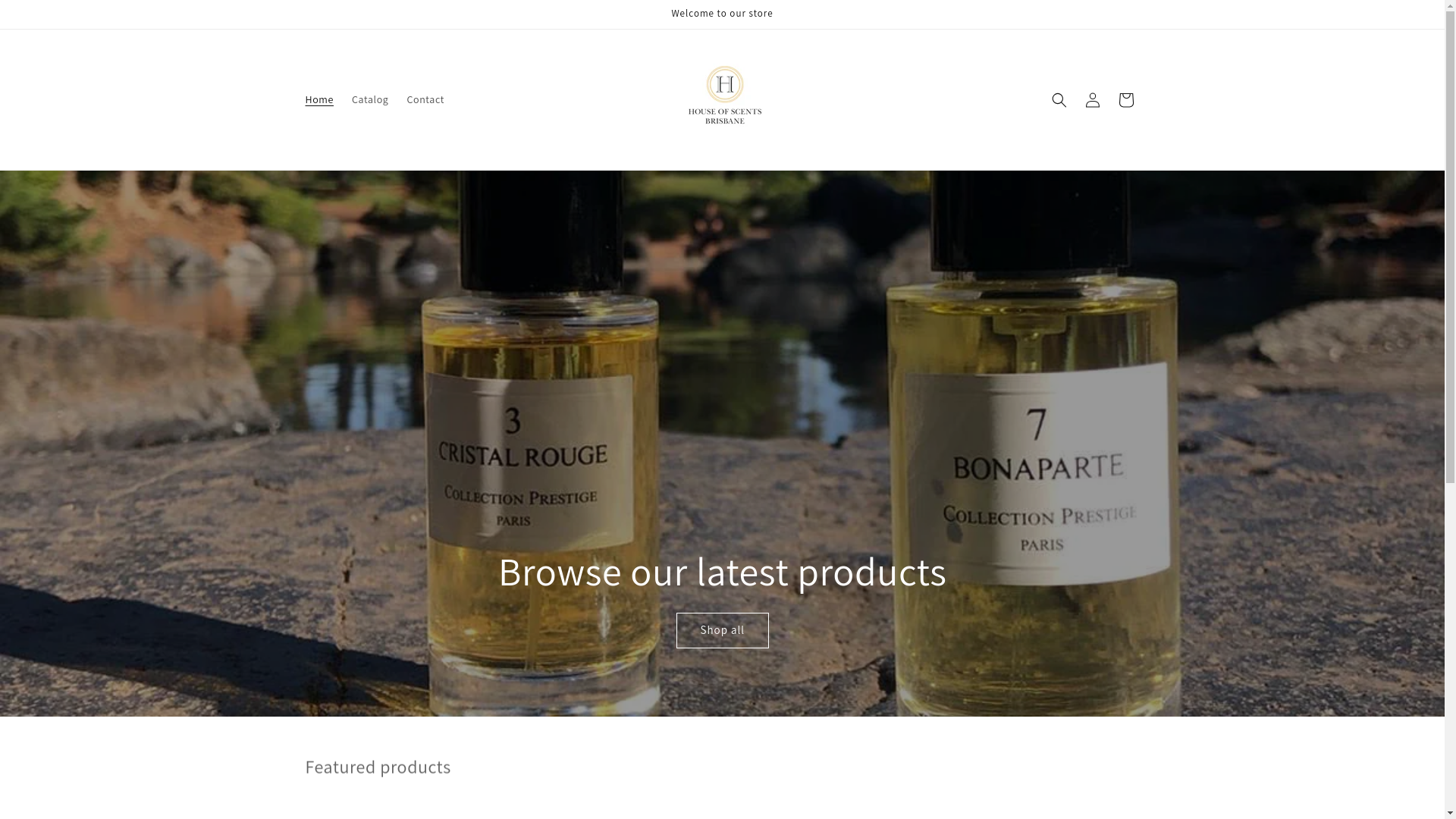 website screenshot of https://houseofscentsbrisbane.com.au/