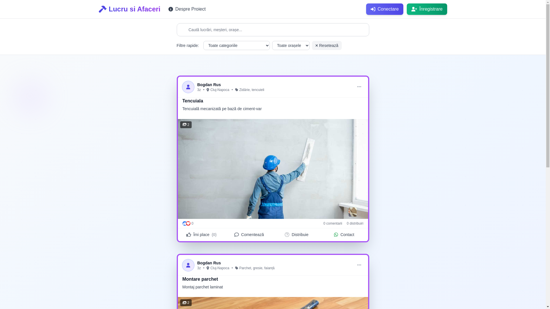 website screenshot of https://lucrusiafaceri.ro/