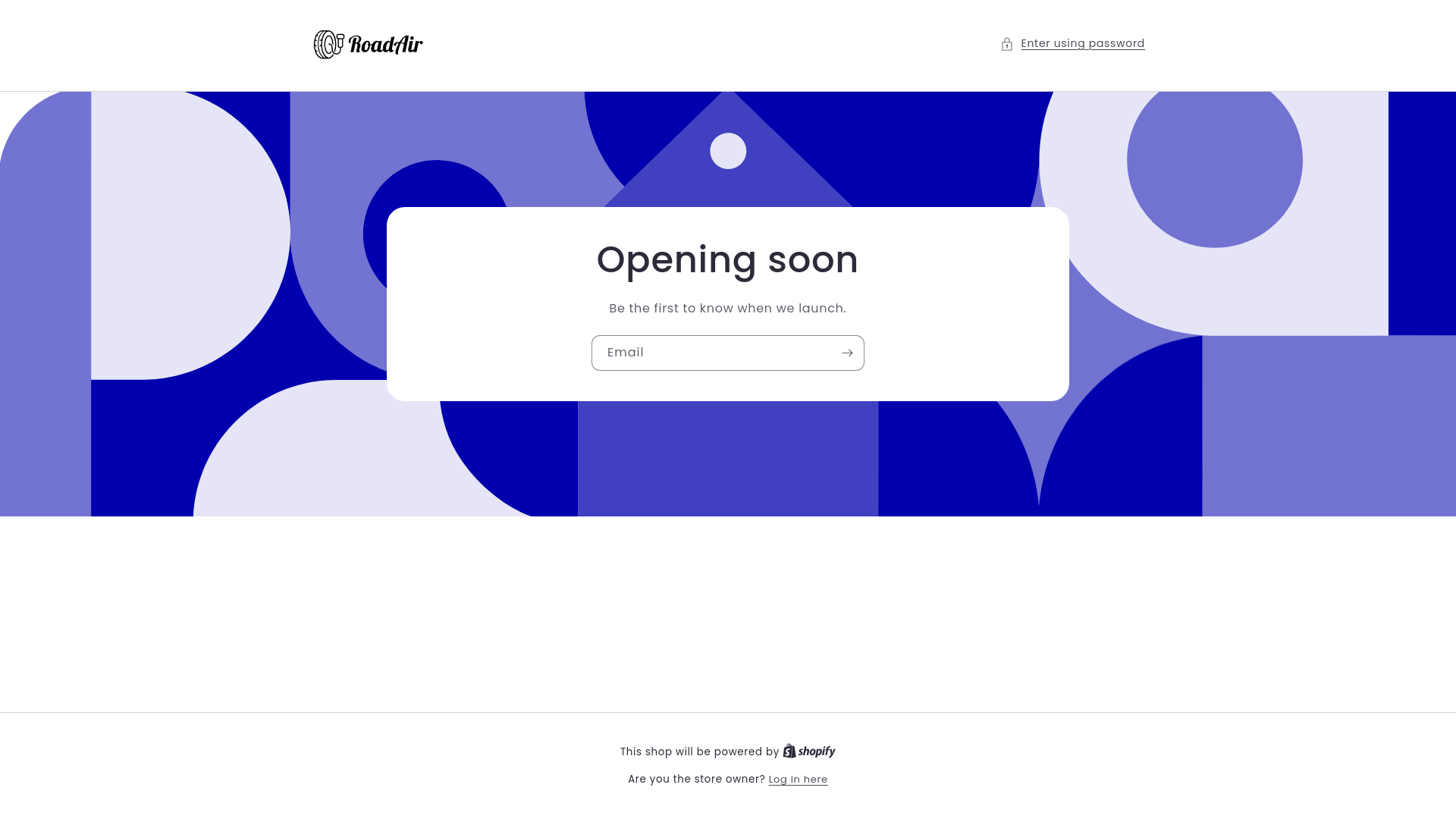 website screenshot of https://roadairstore.com/
