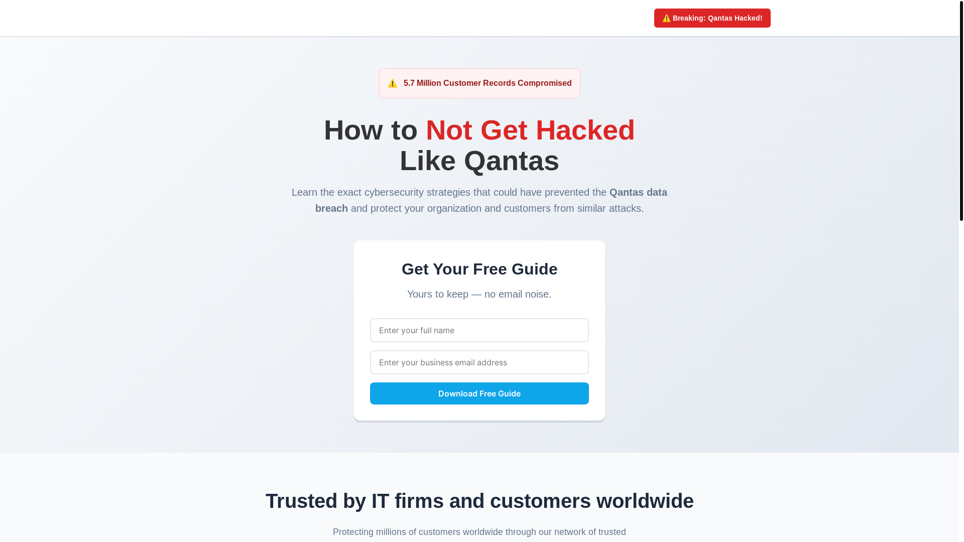 website screenshot of https://dontgethackedlikeqantas.pages.dev/