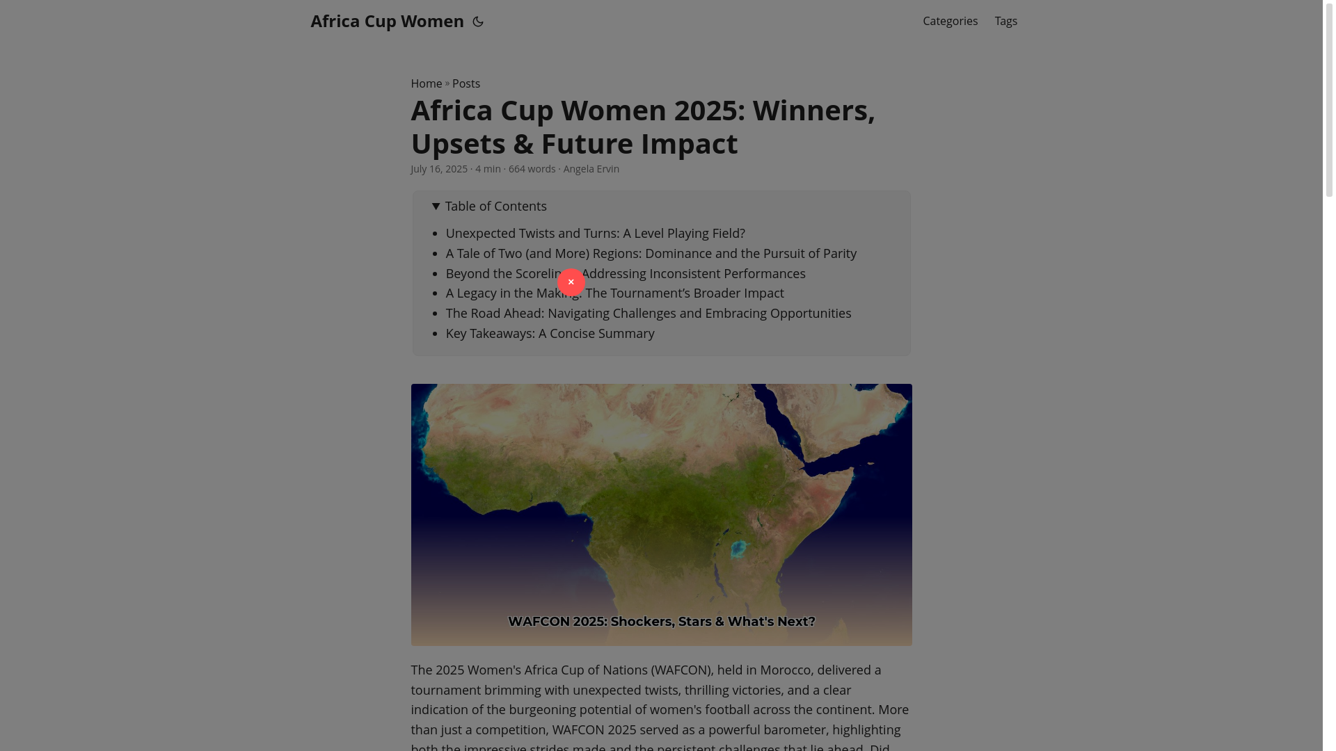 website screenshot of https://africa-cup-women.pages.dev/