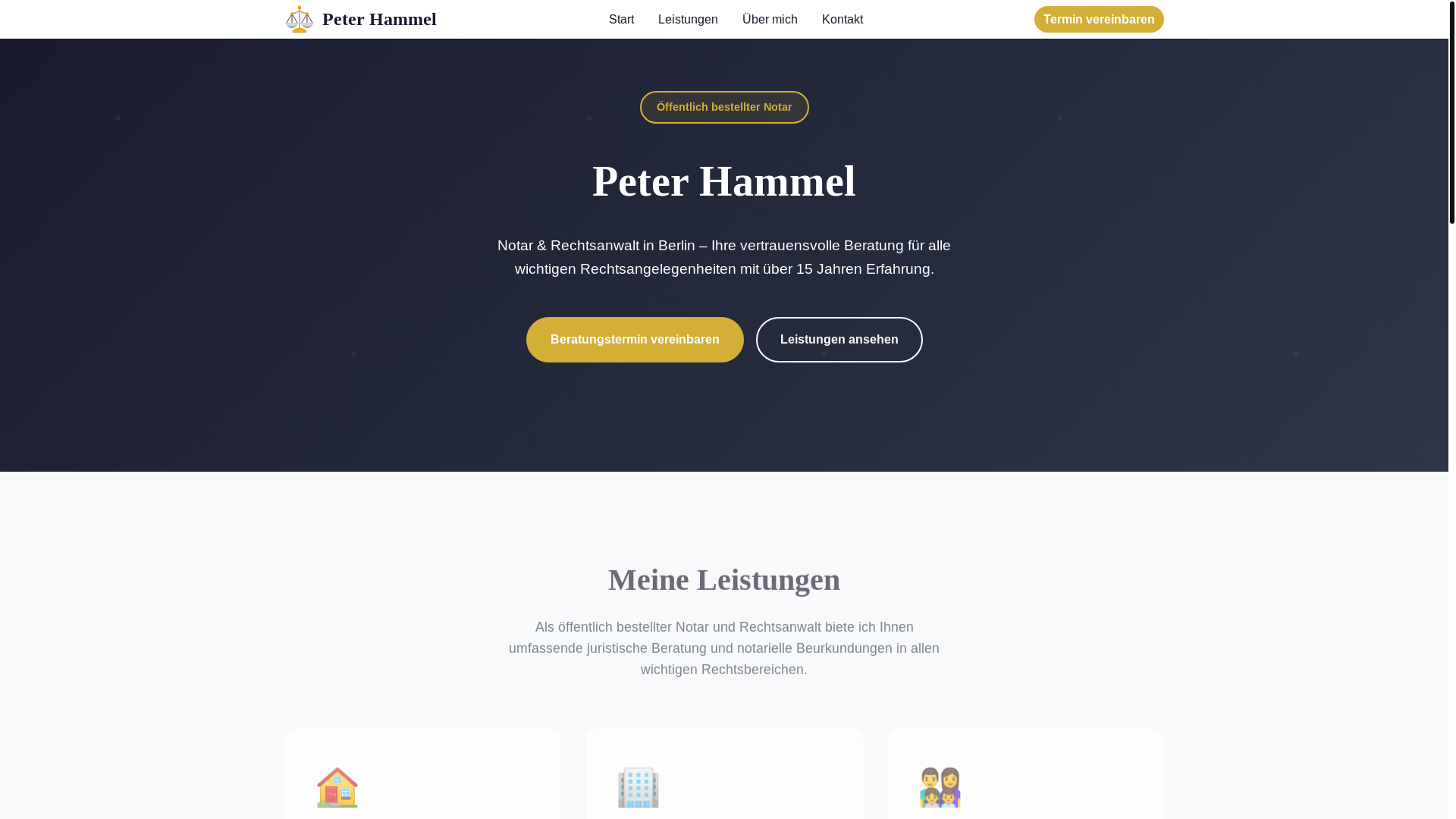 website screenshot of https://peter-hammel.com/
