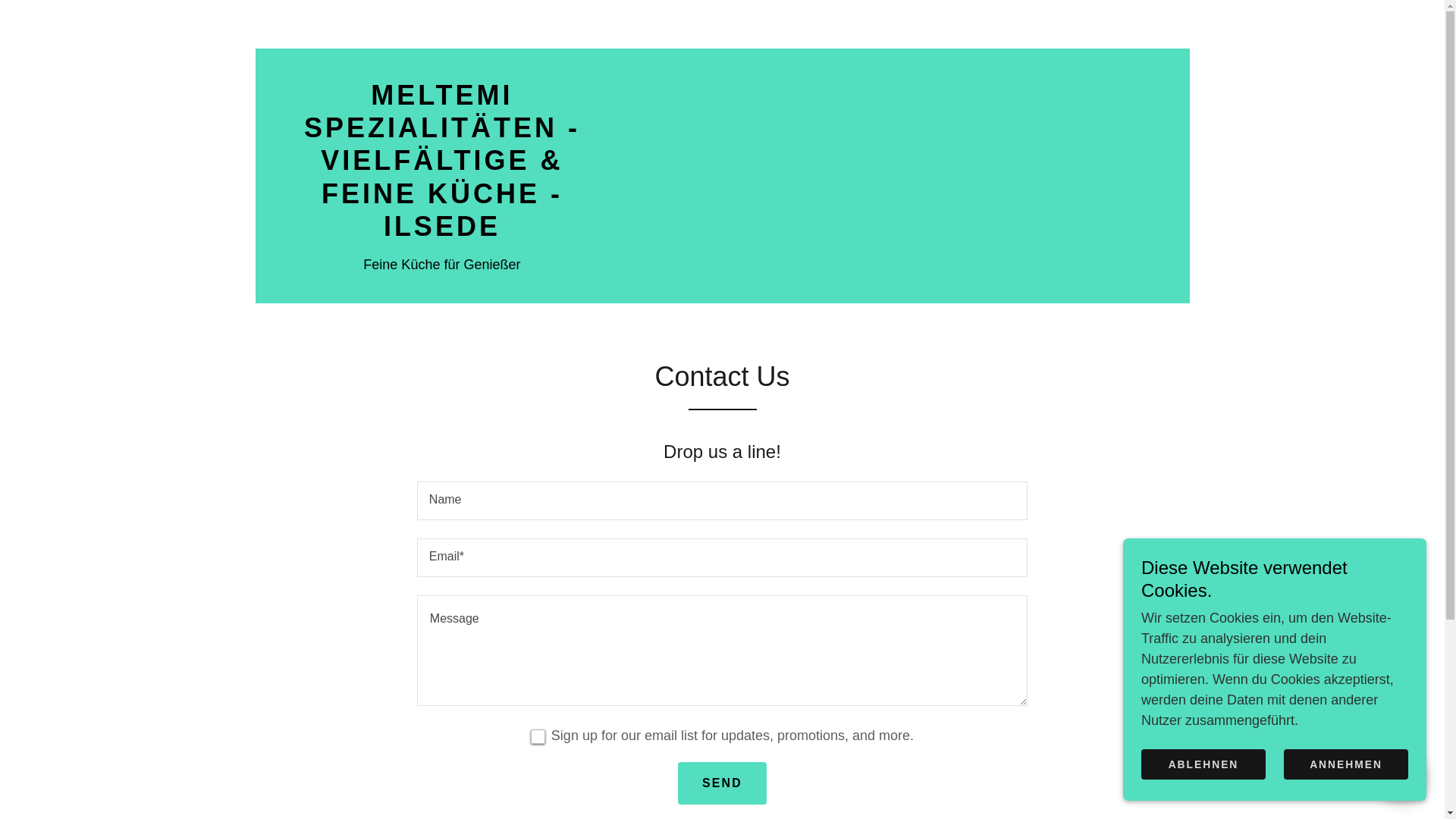 website screenshot of https://meltemi-spezialitaeten.de/