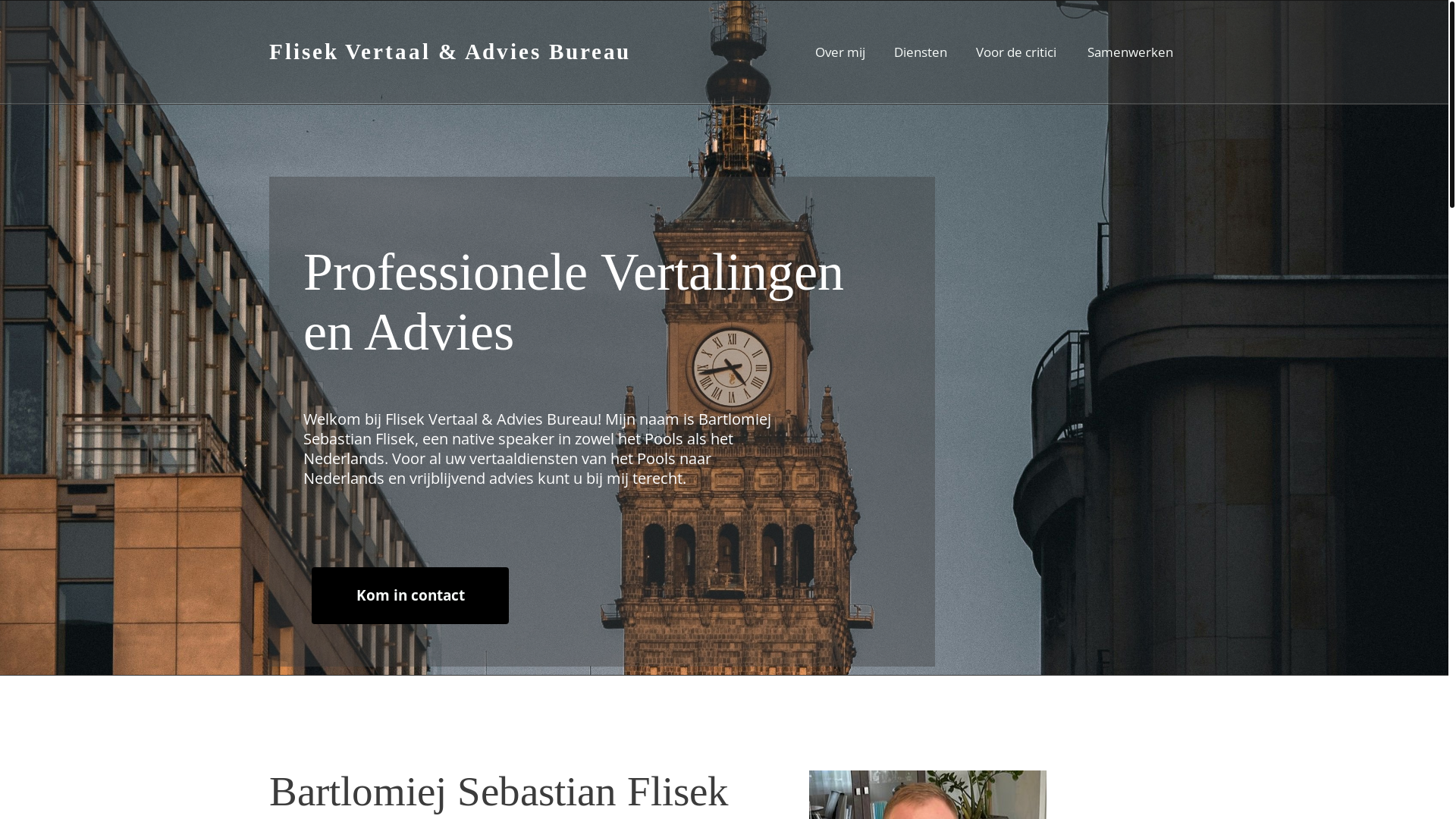 website screenshot of https://flisekvertalingen.nl/