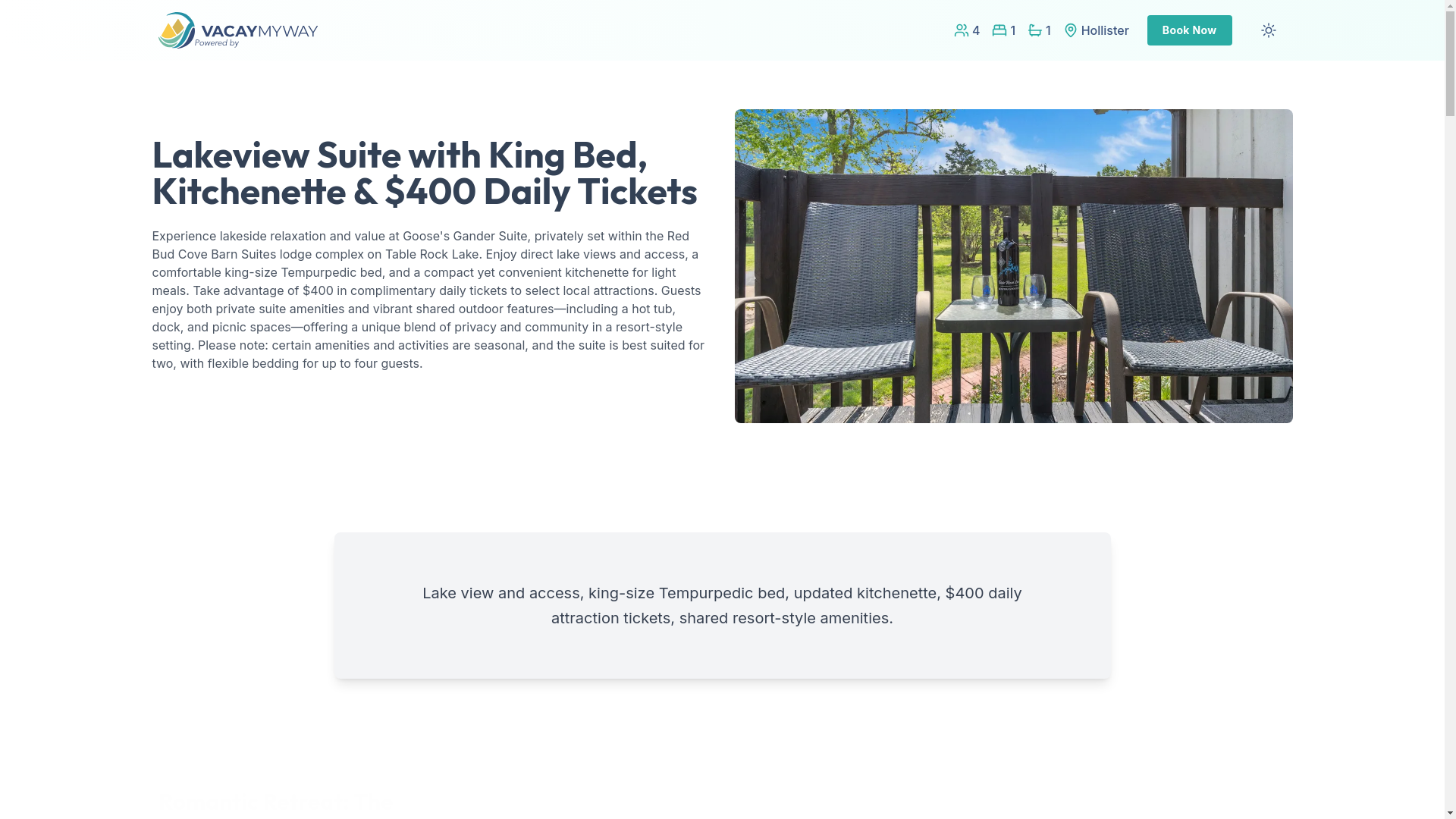 website screenshot of https://lakewoodview.rentals/
