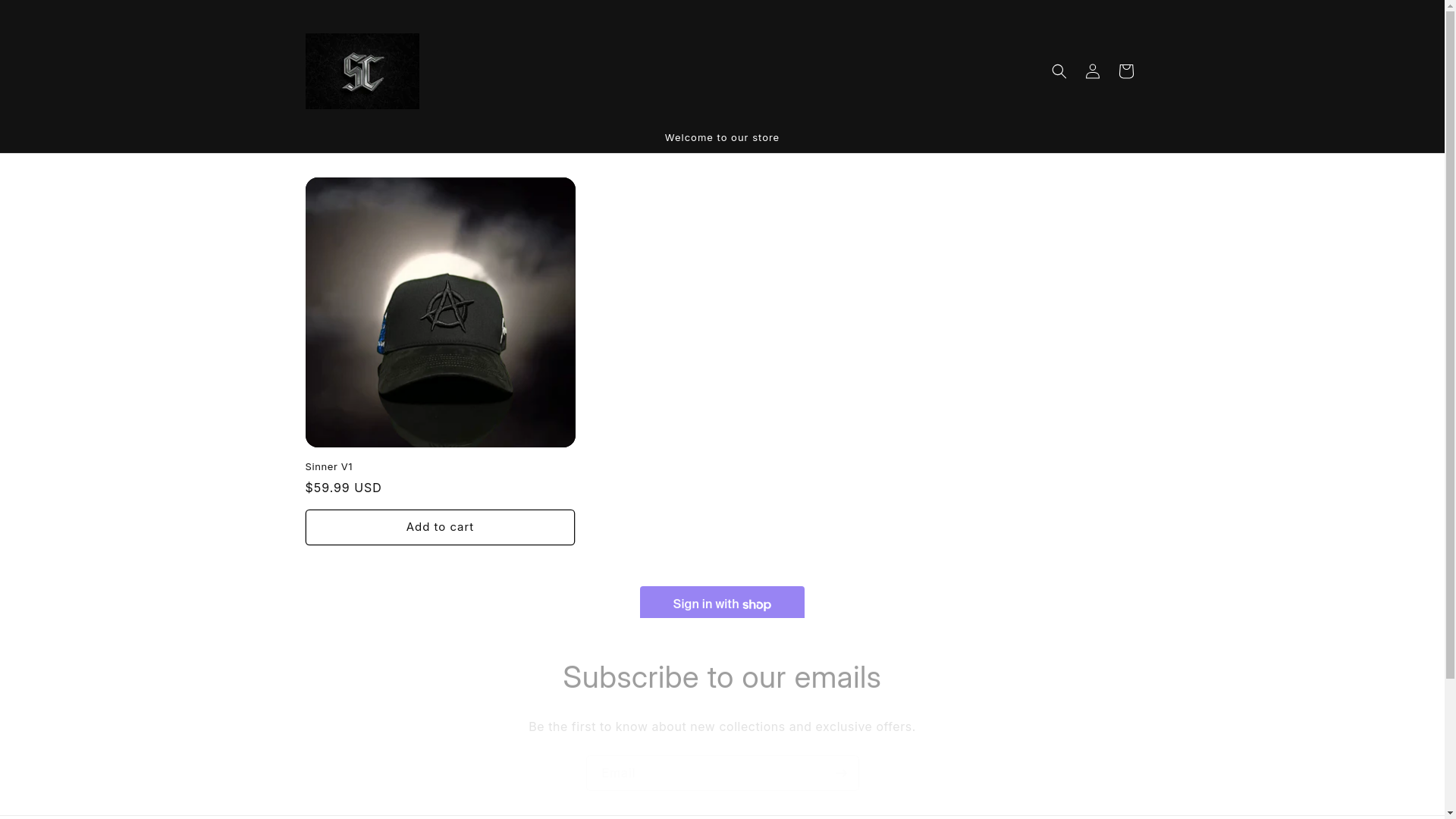 website screenshot of https://sinnercrowns.com/