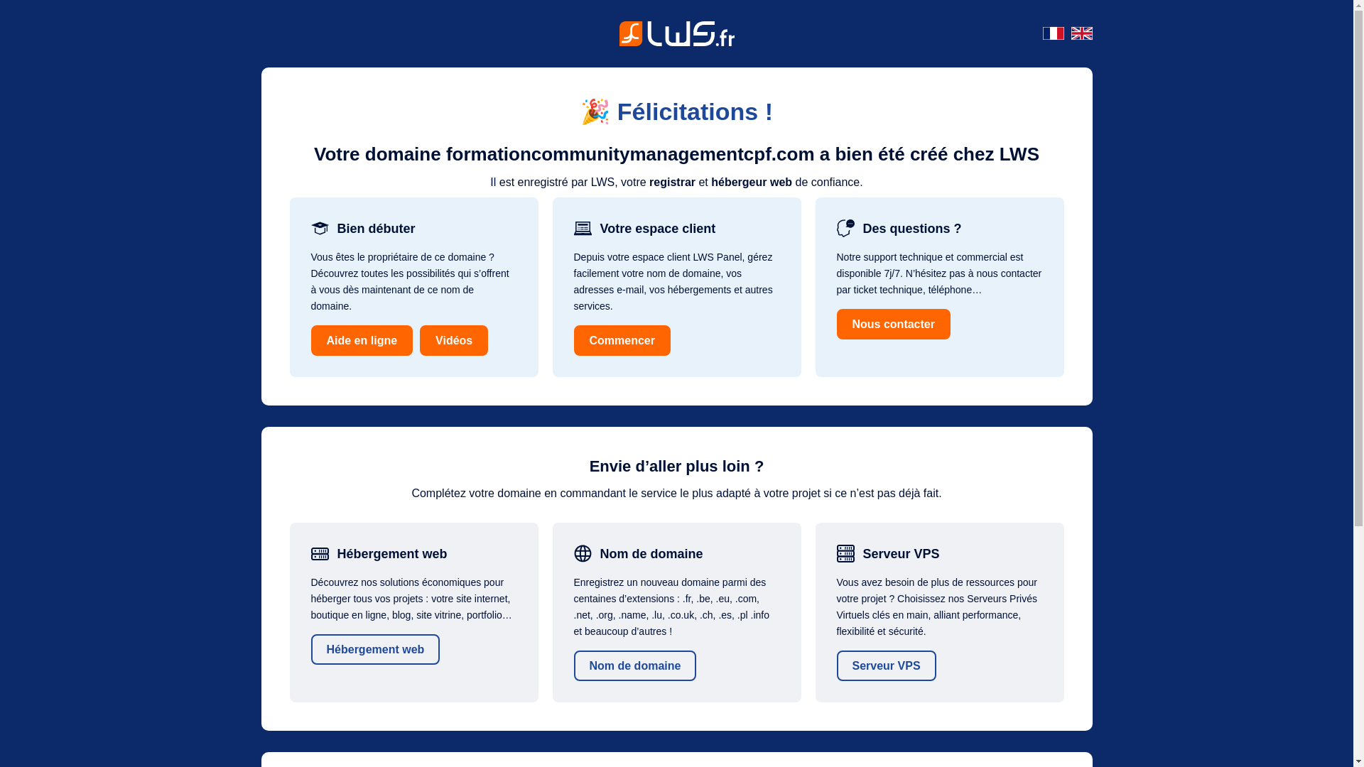 website screenshot of https://formationcommunitymanagementcpf.com/