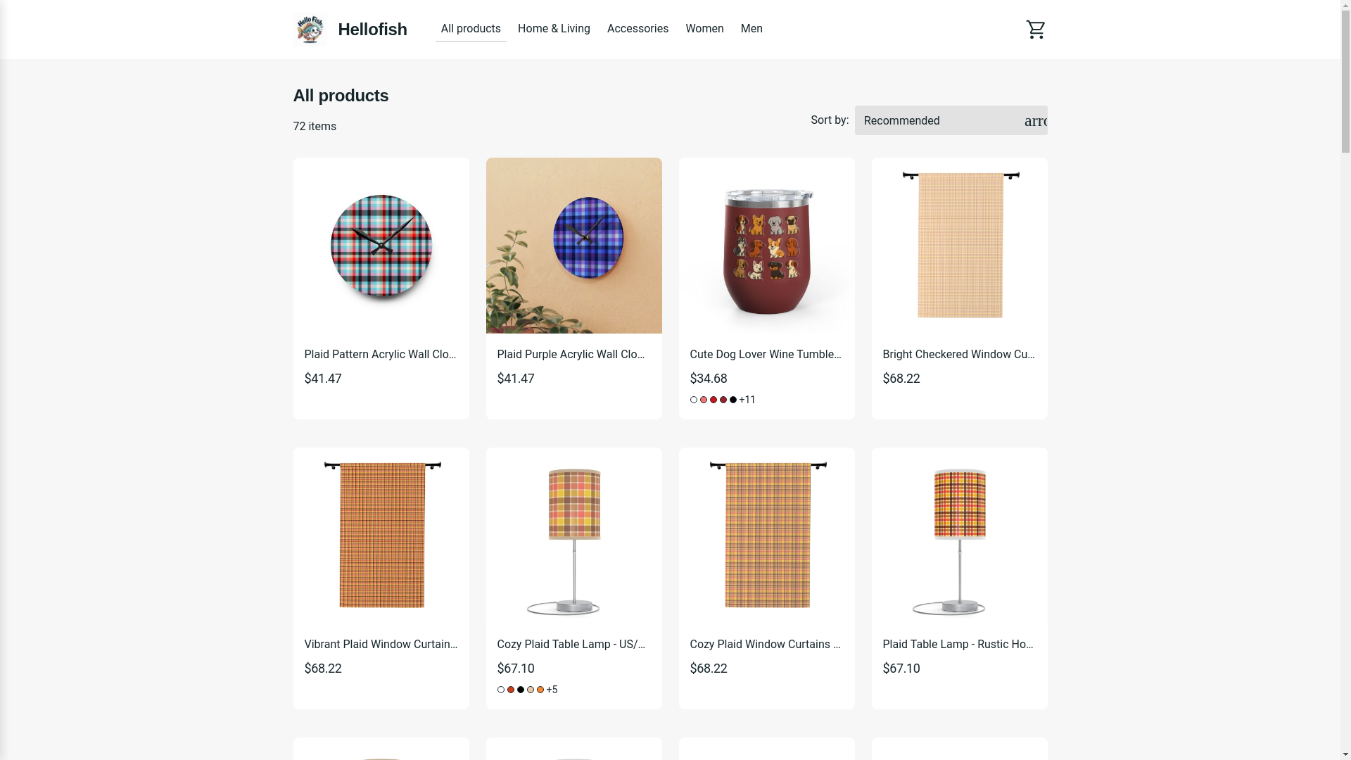 website screenshot of https://hellofishshop.store/