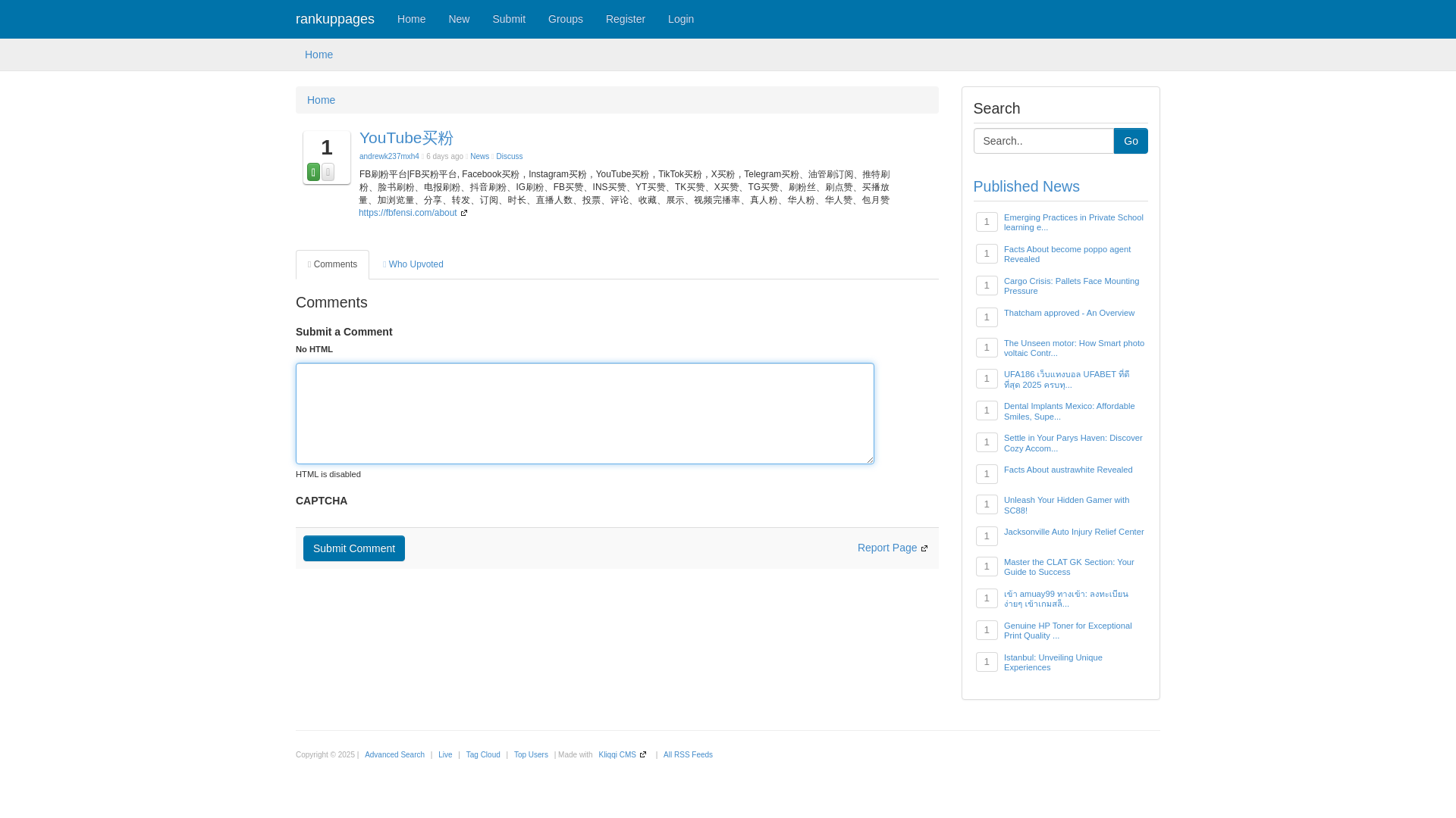 website screenshot of https://rankuppages.com/story5474120/youtube%E4%B9%B0%E7%B2%89